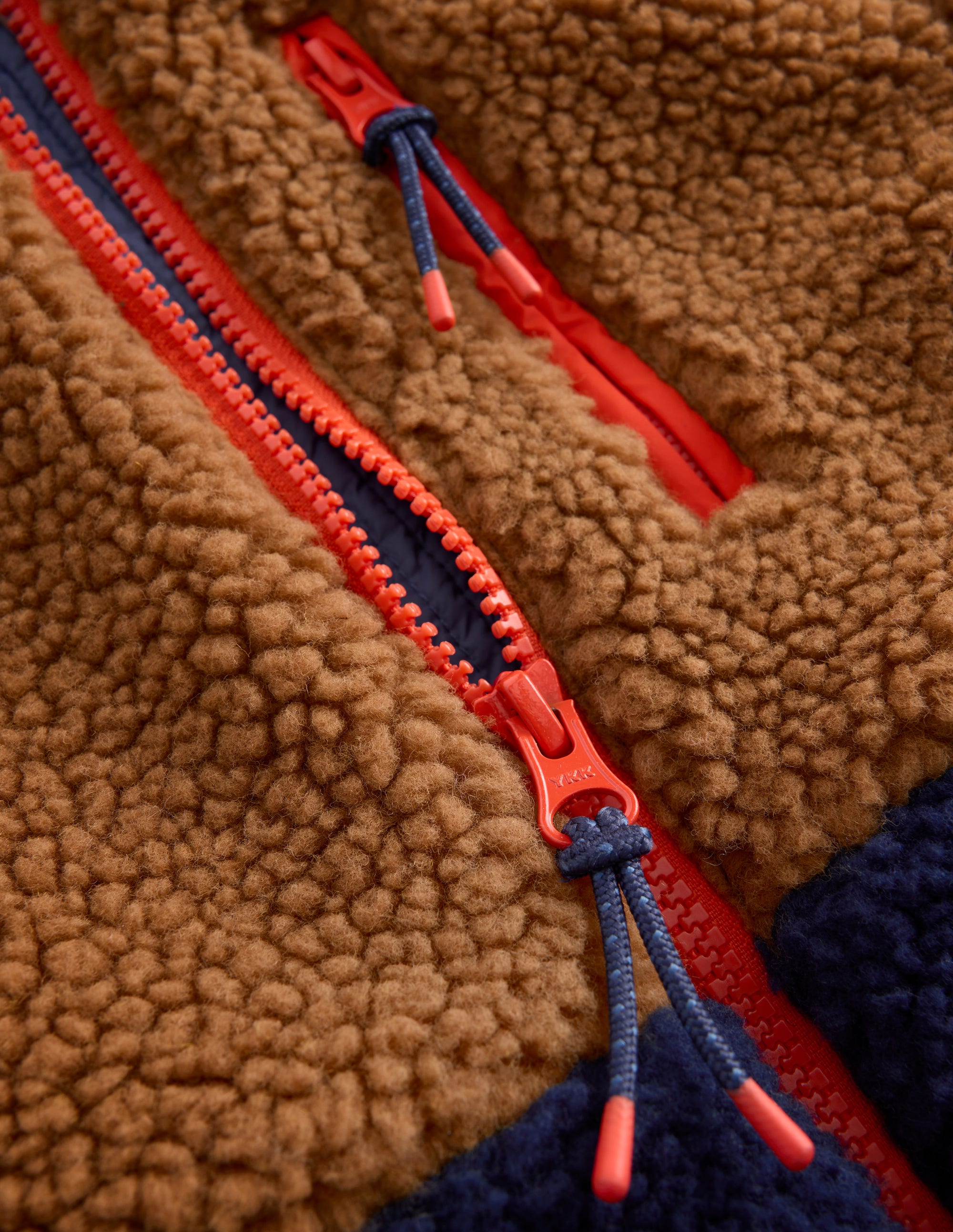 Veste 2-en-1 en borg mélangé à empiècements-Bleu marine - Image 3