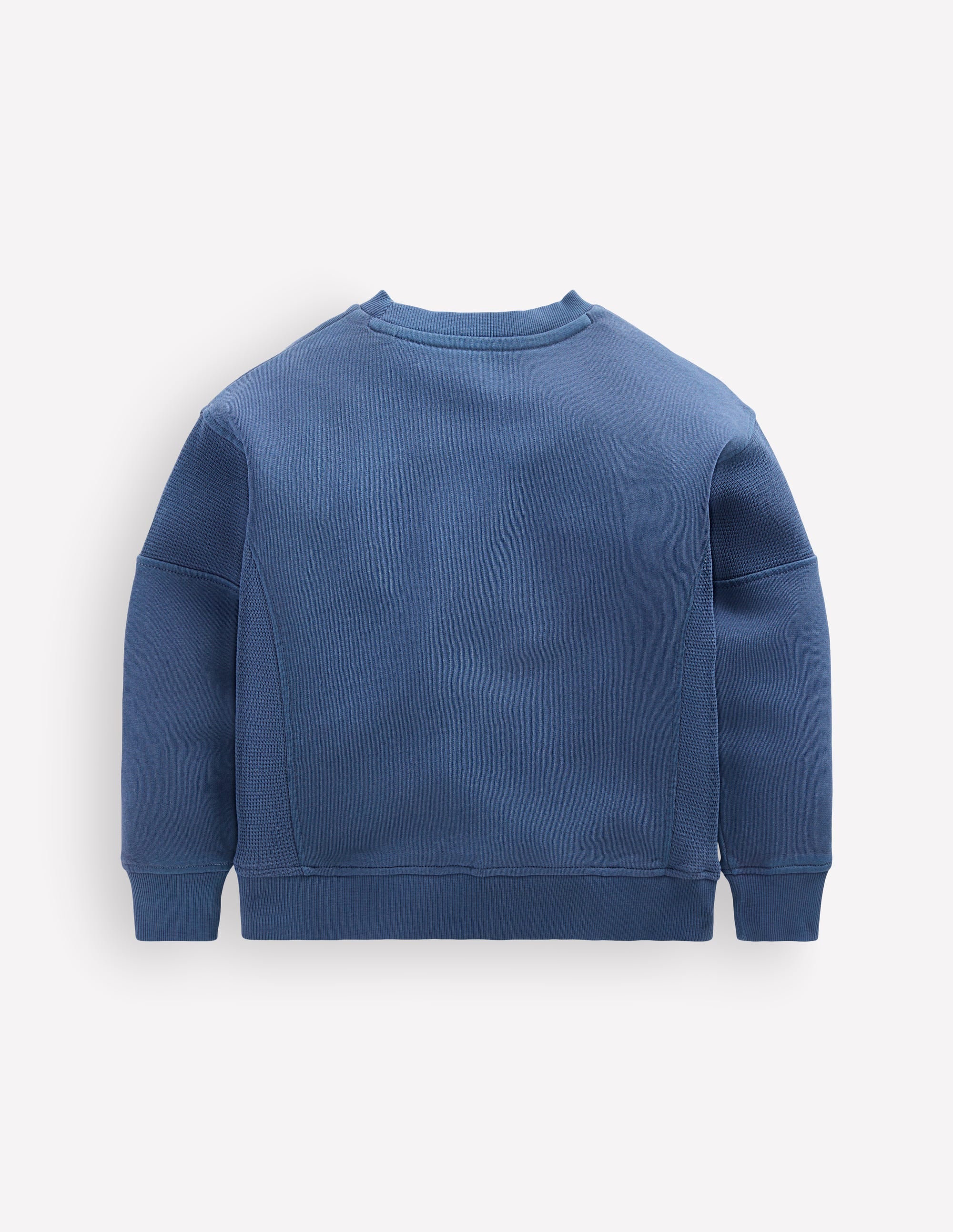 Stückgefärbter Pullover aus Waffel-Mix-Denim-Blau - Image 2