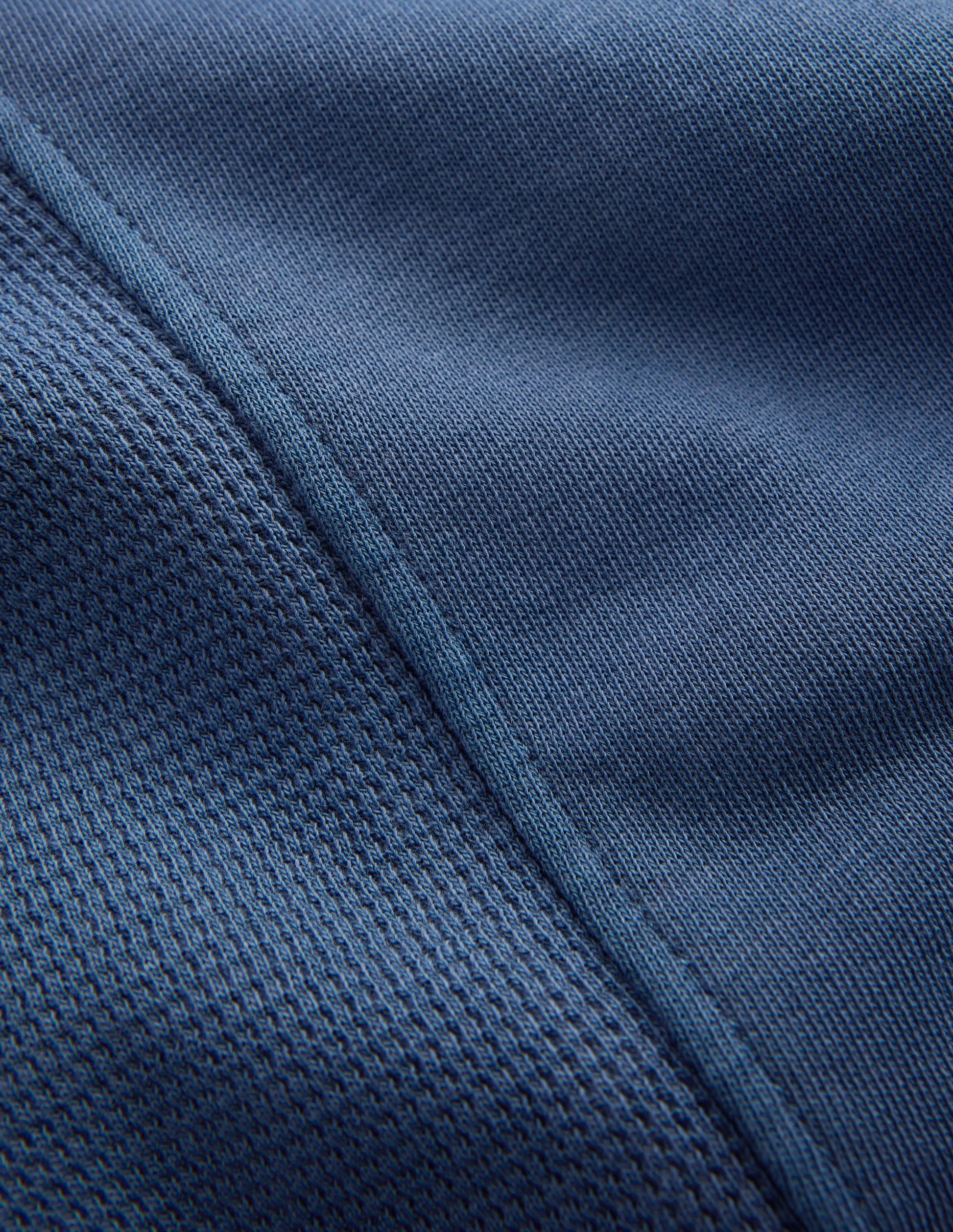 Stückgefärbter Pullover aus Waffel-Mix-Denim-Blau-3