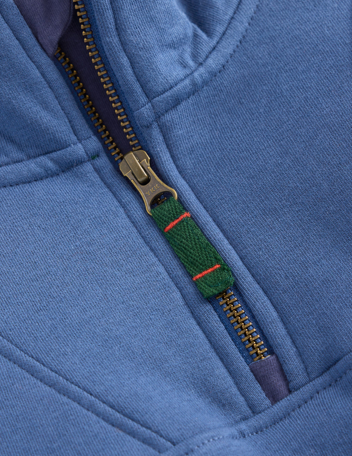 Sweatshirt mit Halbreißverschluss-Denim-Blau - Image 3