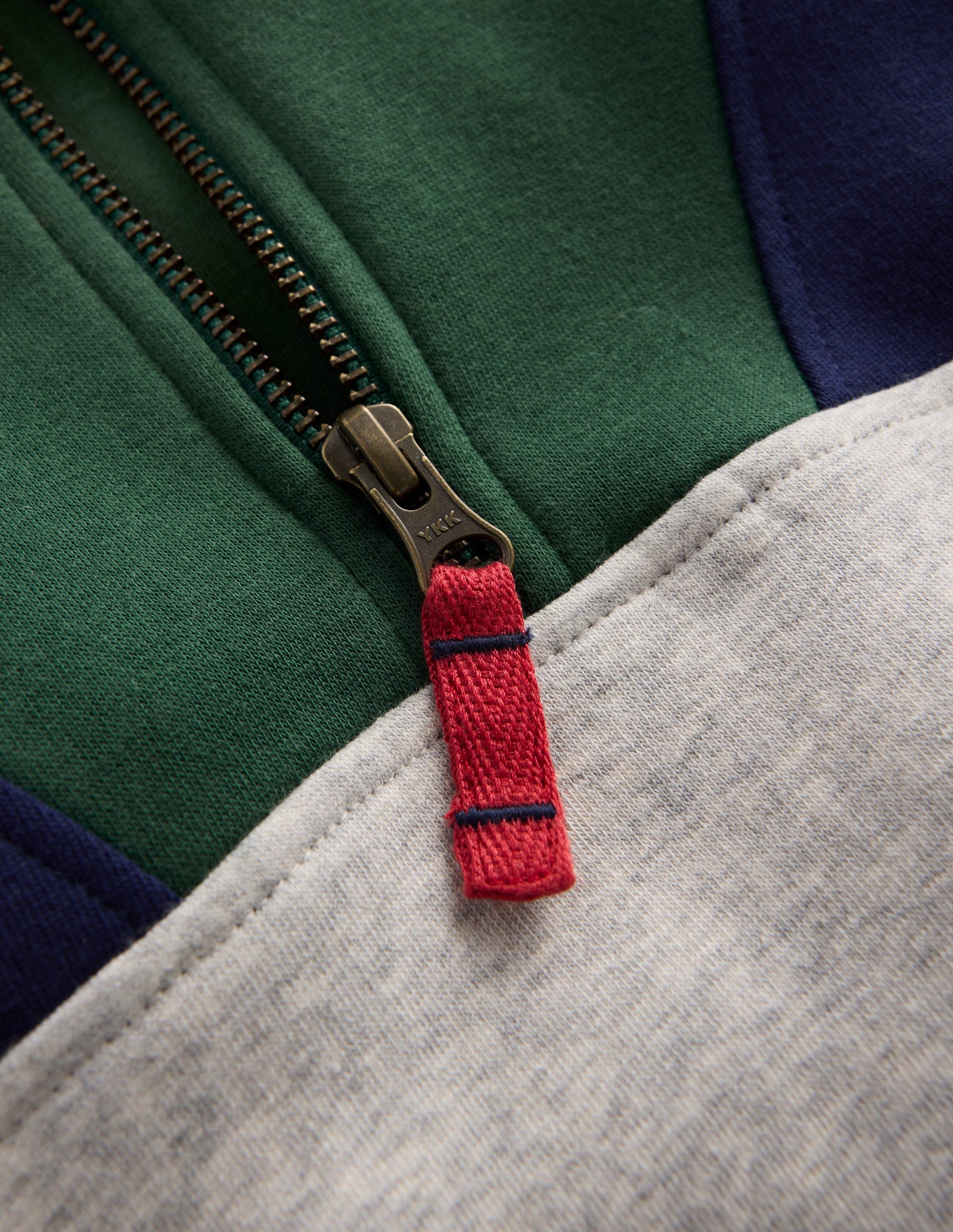 Sweatshirt mit Halbreißverschluss-Dunkelgrau, Blockfarben-3