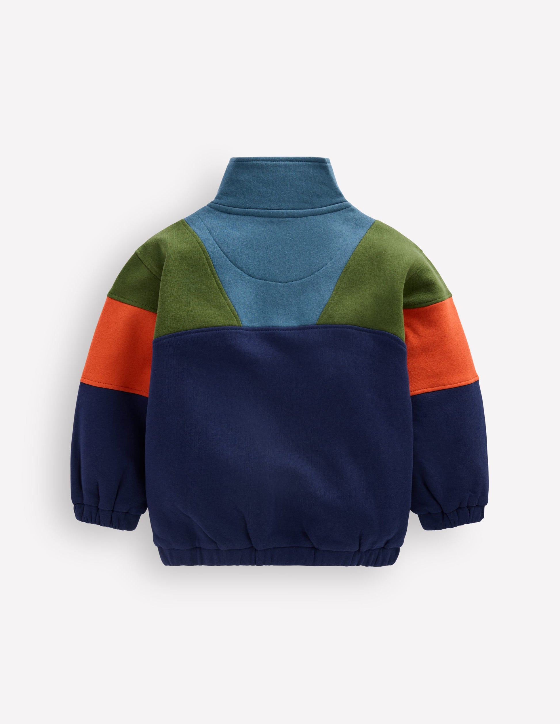 Sweat partiellement zippé-Colourblock vert Brunswick-2