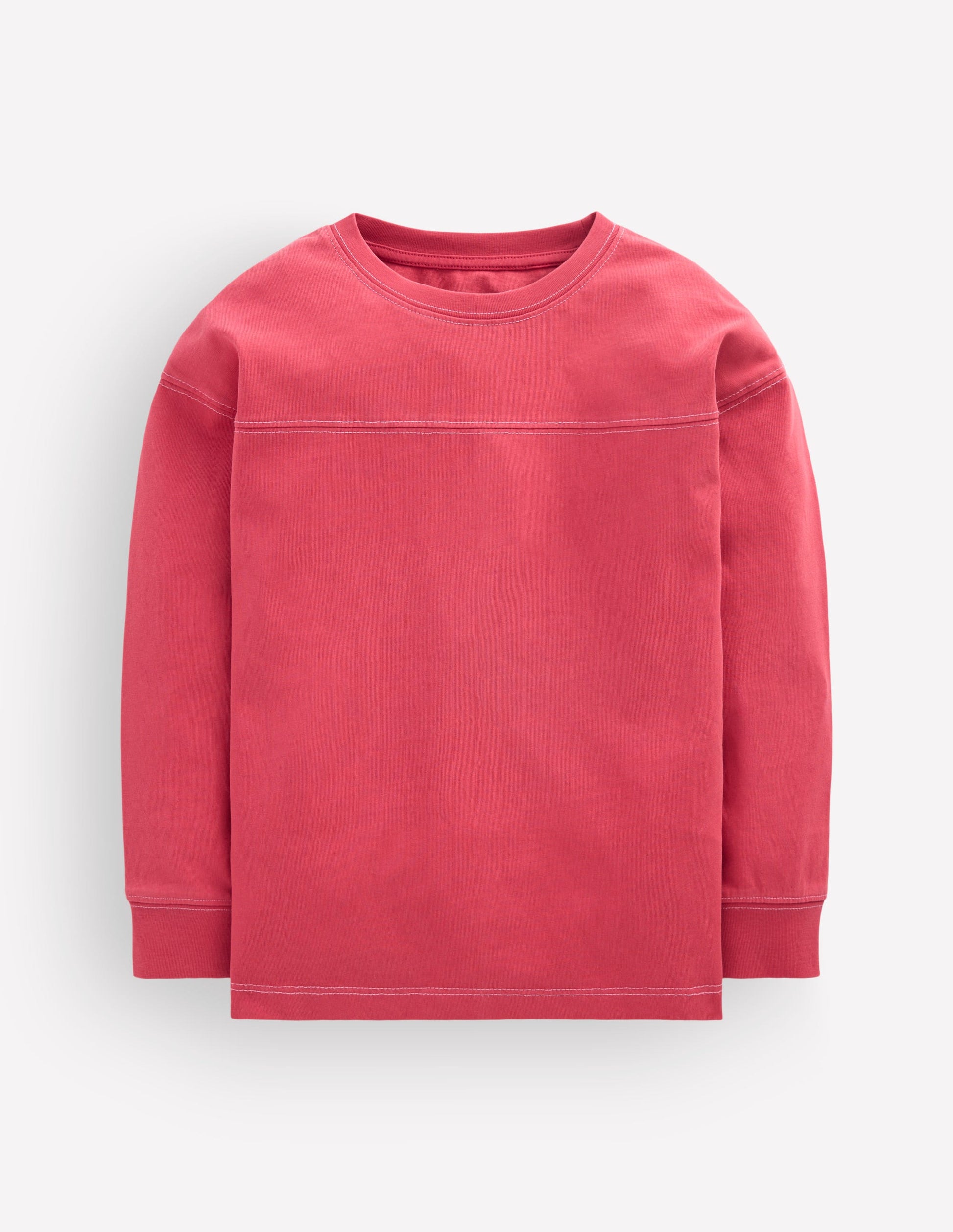 Stückgefärbtes T-Shirt im Paneeldesign-Winter Puderrosa-1