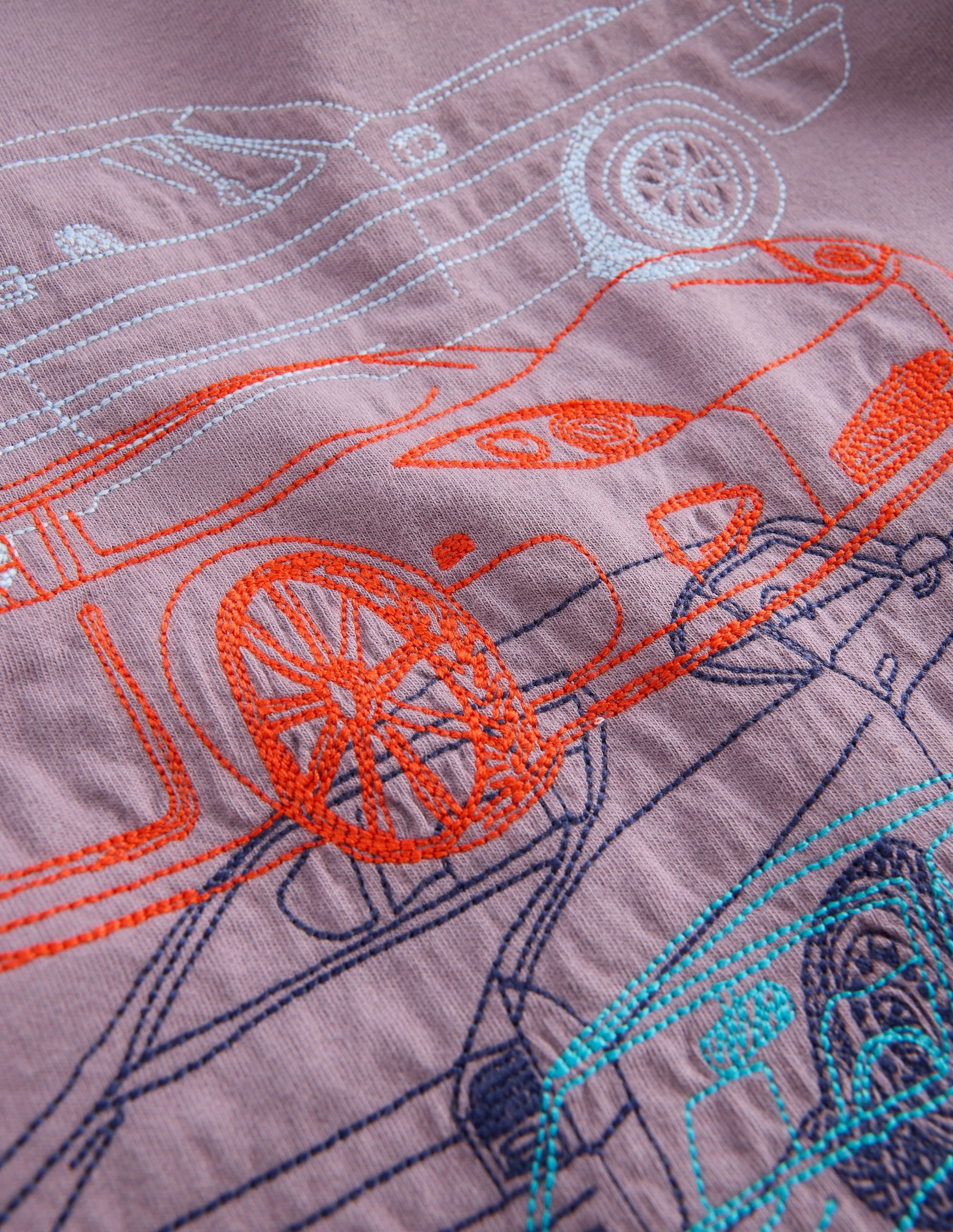 Langarmshirt mit Superstitch-Stapel-Design-GRAU COOLE AUTOS - Image 3