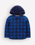 Borg Lined Hooded Shirt-Surf The Web/Navy