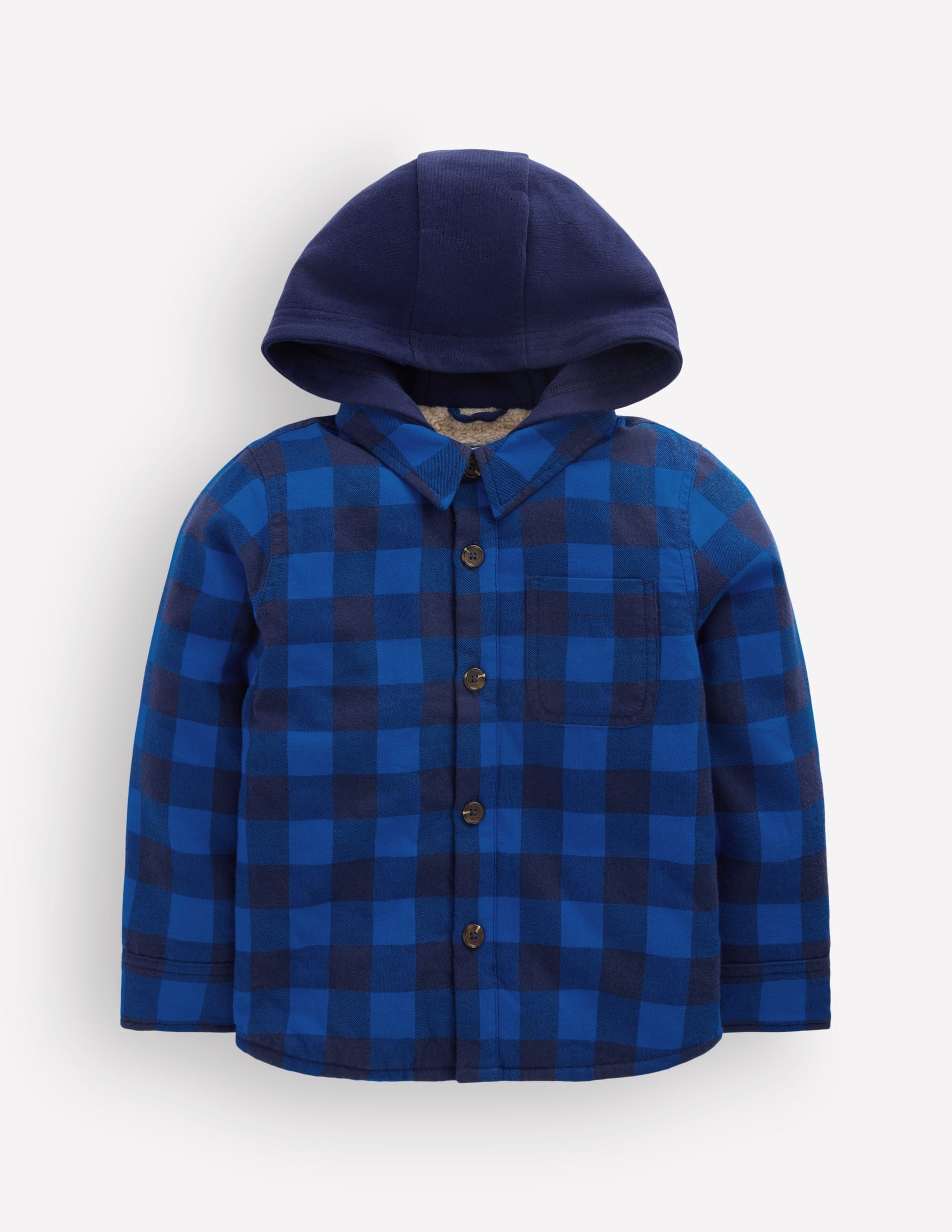 Borg Lined Hooded Shirt-Surf The Web/Navy-1