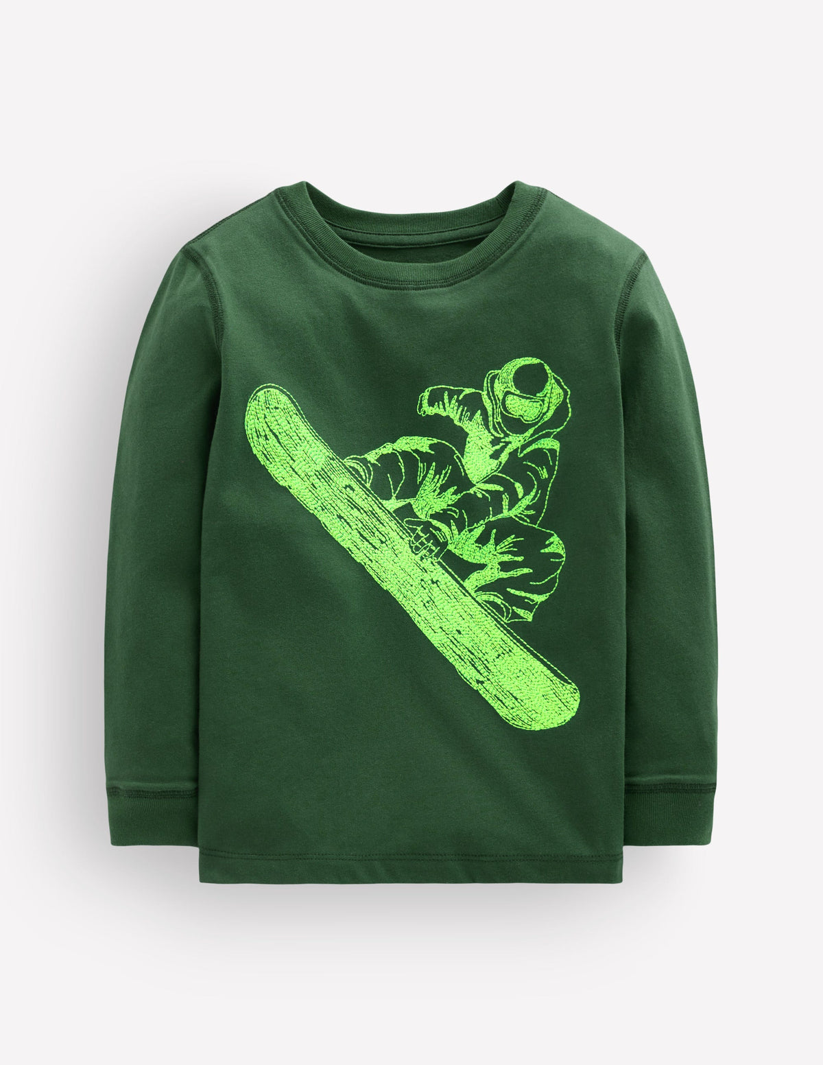 Neon Superstitch T-shirt-Hunter Green Snowboard-1