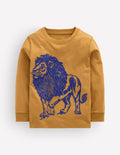 Neon Superstitch T-shirt-Gold Wheat Lion