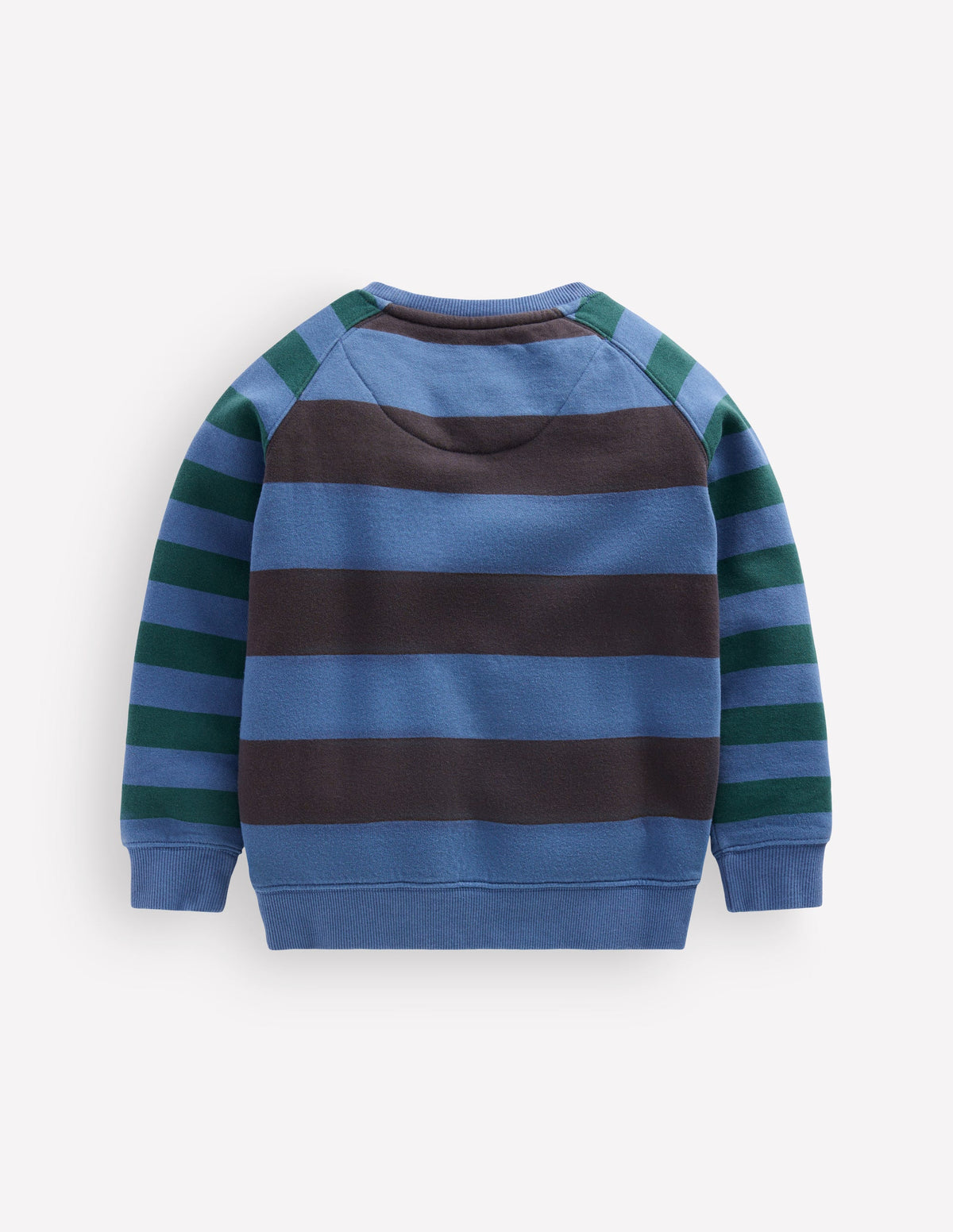 Raglanpullover mit Color Blocking-Blau Streifen-3