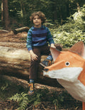 Raglanpullover mit Color Blocking-Blau Streifen