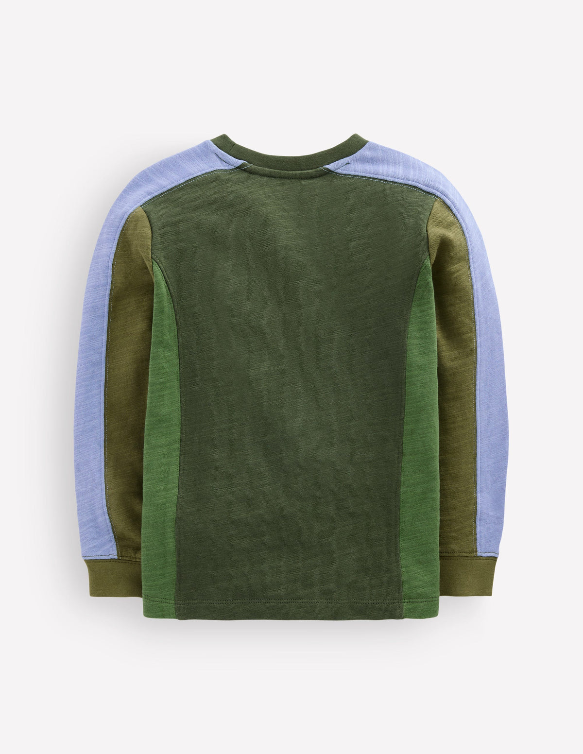 Mittelschweres Langarmshirt mit Color Blocking-Braunschweigisches Grün Color Blocking-2
