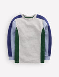 Colourblock Mid-weight T-Shirt-Grey Marl Colourblock