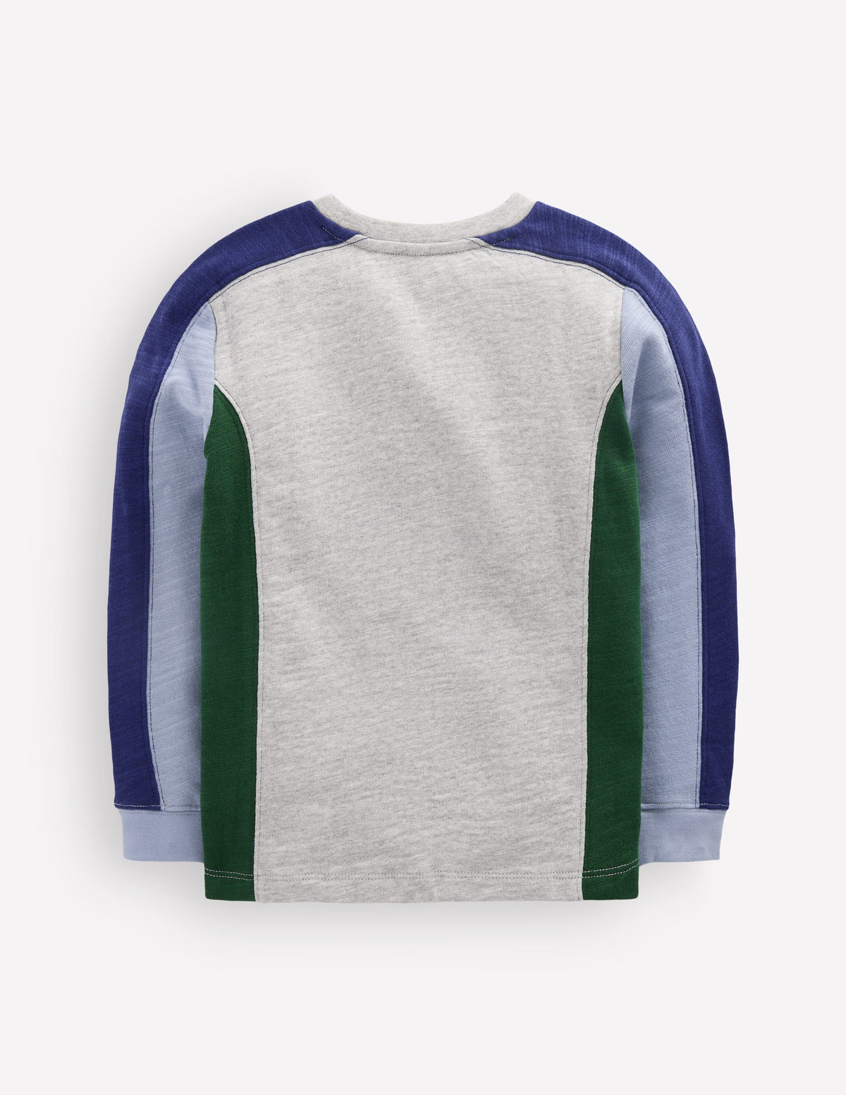Colourblock Mid-weight T-Shirt-Grey Marl Colourblock-2