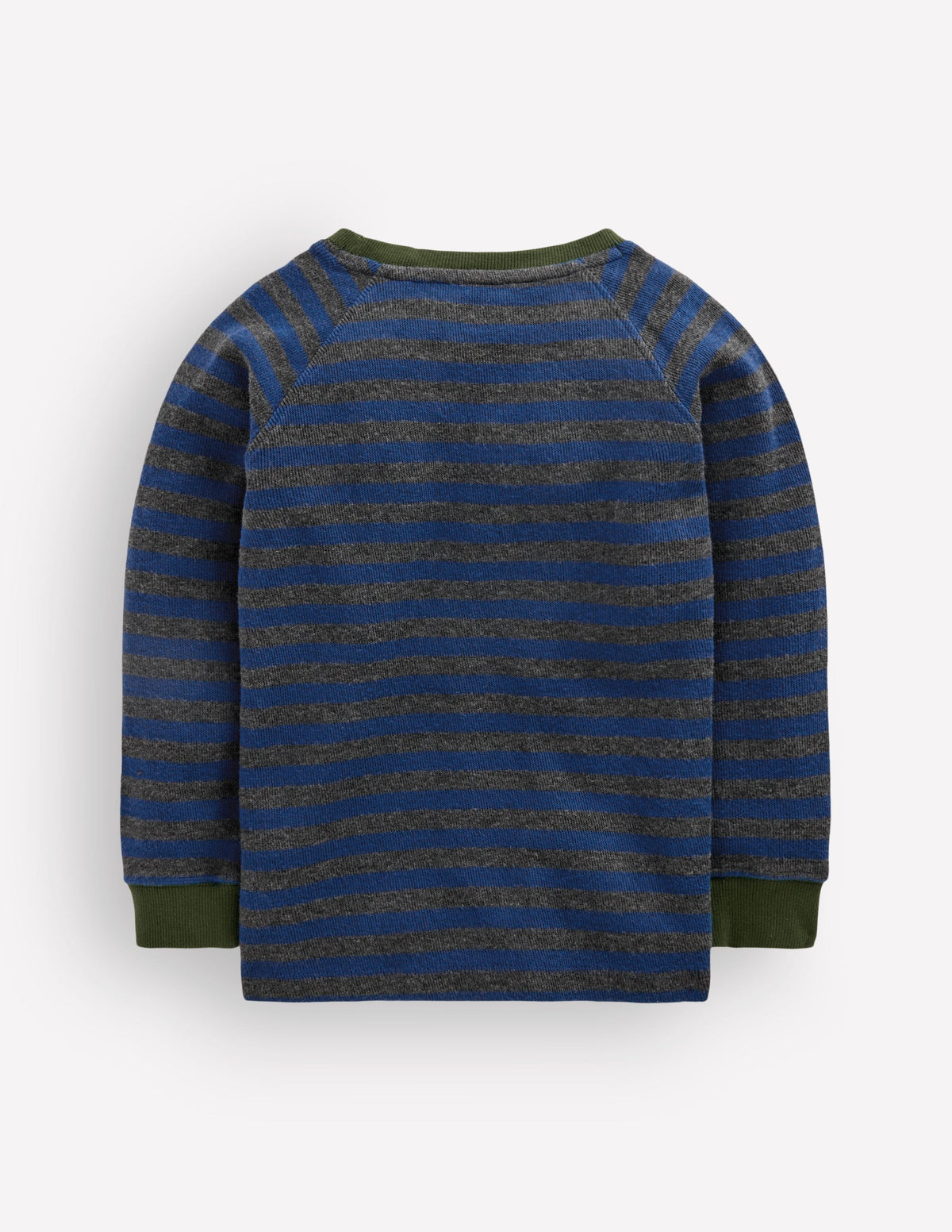 Gemütlicher, texturierter Raglanpullover-Denim-Blau/Anthrazit Meliert - Image 2