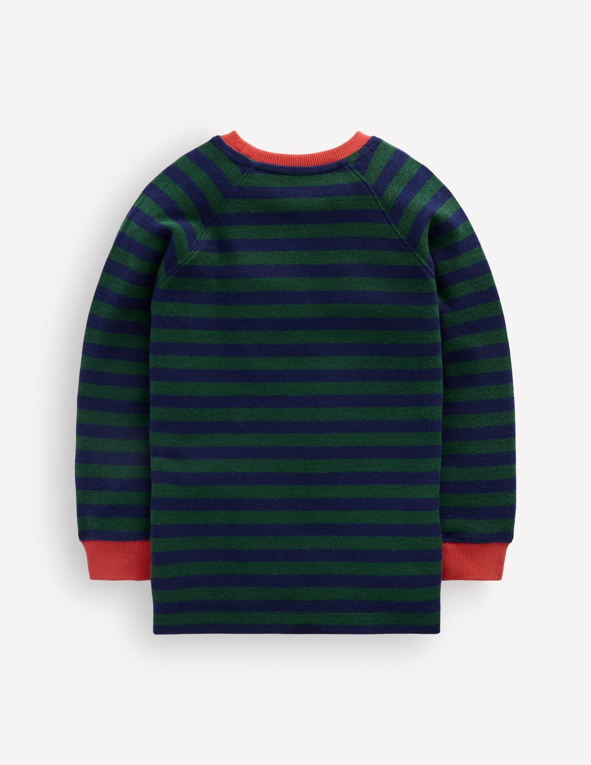 Gemütlicher, texturierter Raglanpullover-Waldgrün/Schuluniform-Marineblau - Image 2