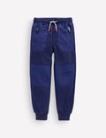 Fleece-Jogginghose mit verstärktem Knie-Denim-Blau