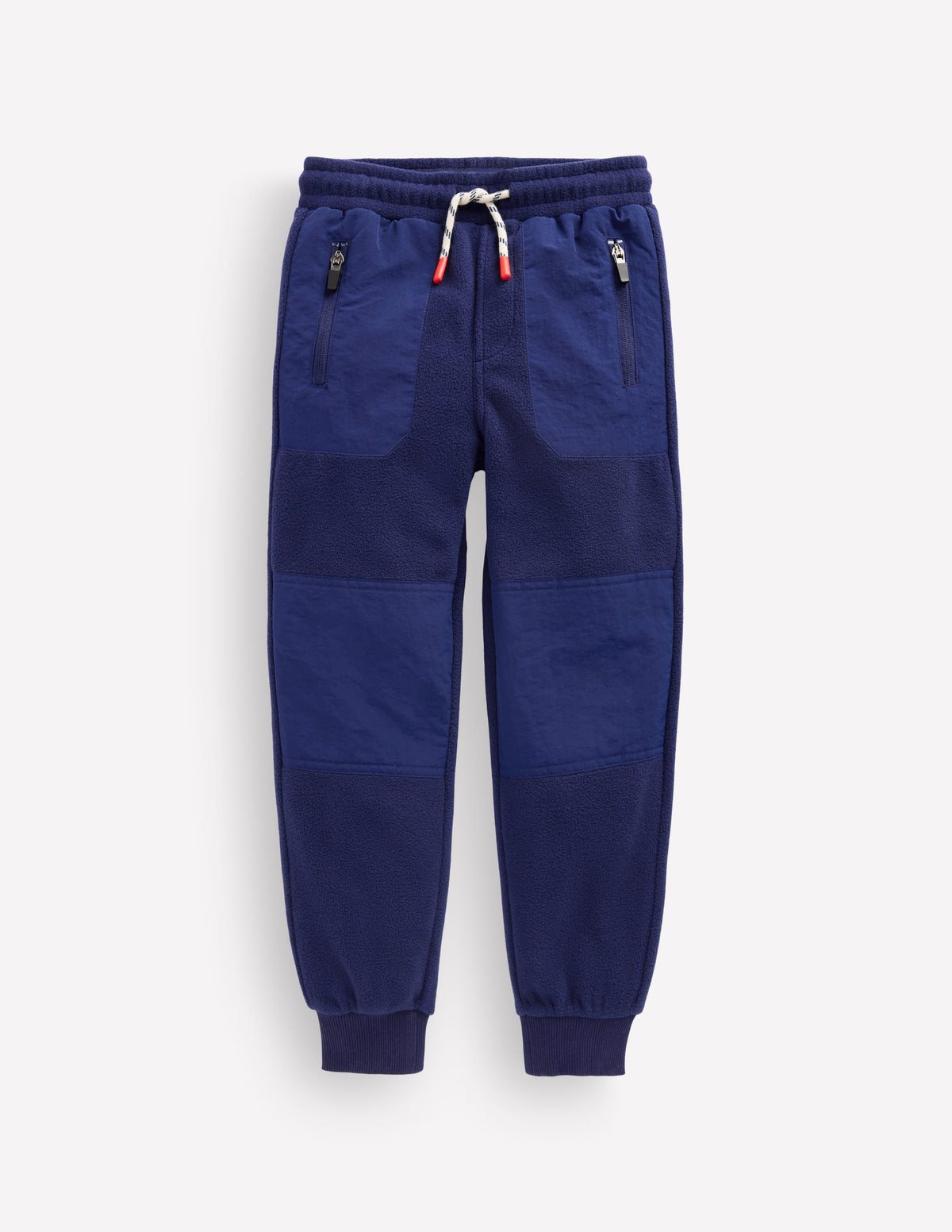 Fleece-Jogginghose mit verstärktem Knie-Denim-Blau-1