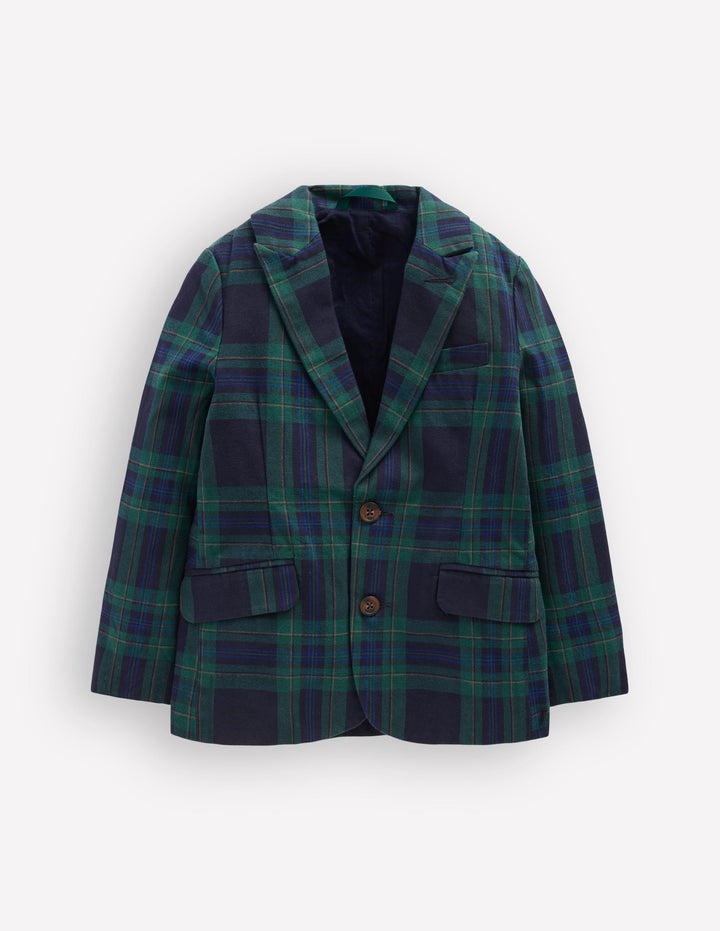 Karierter, eleganter Blazer-Navy Kariert