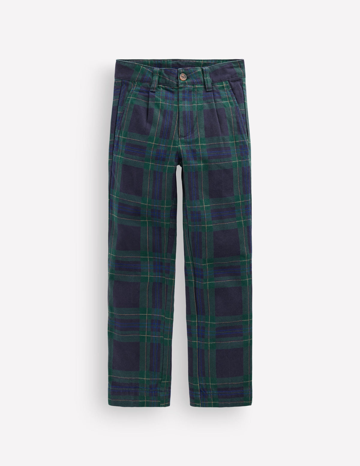 Elegante Hose mit Karomuster-Marineblau, Grün und Blau - Image 1