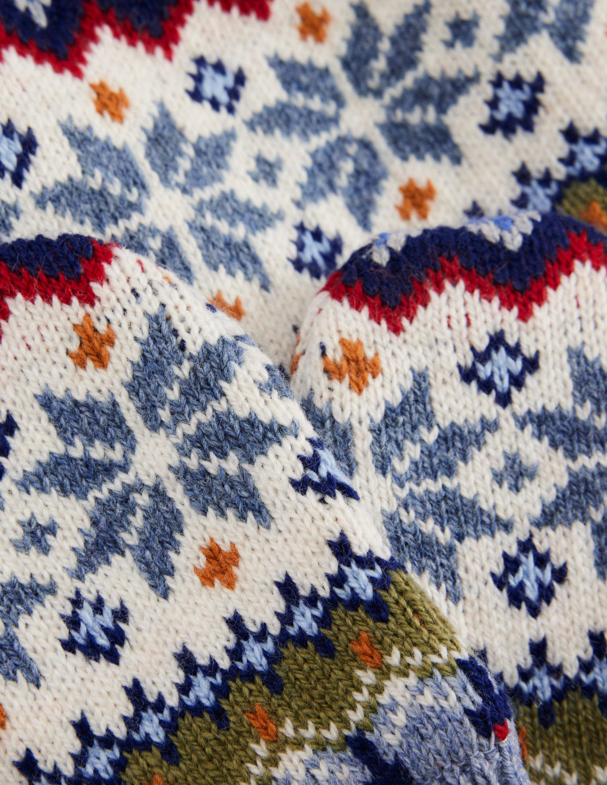 Ensemble en maille motif jacquard bébé-Flocons de neige bleu chiné-2