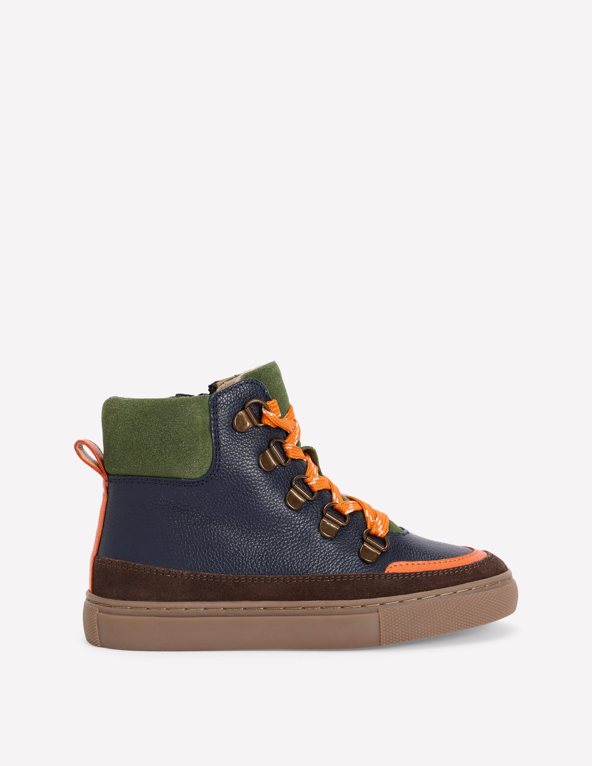 Lace Up Boots-College Navy-1