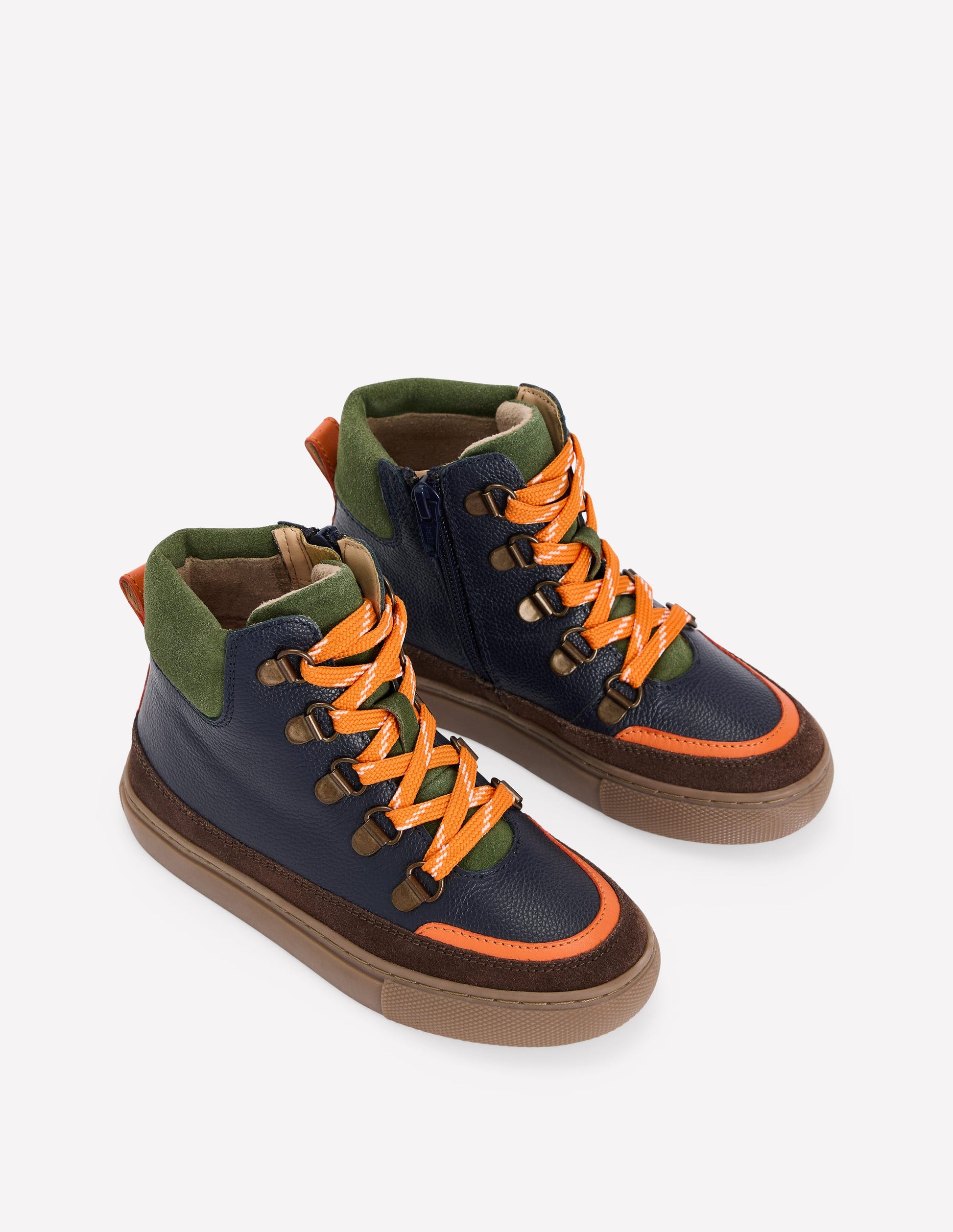 Lace Up Boots-College Navy-2