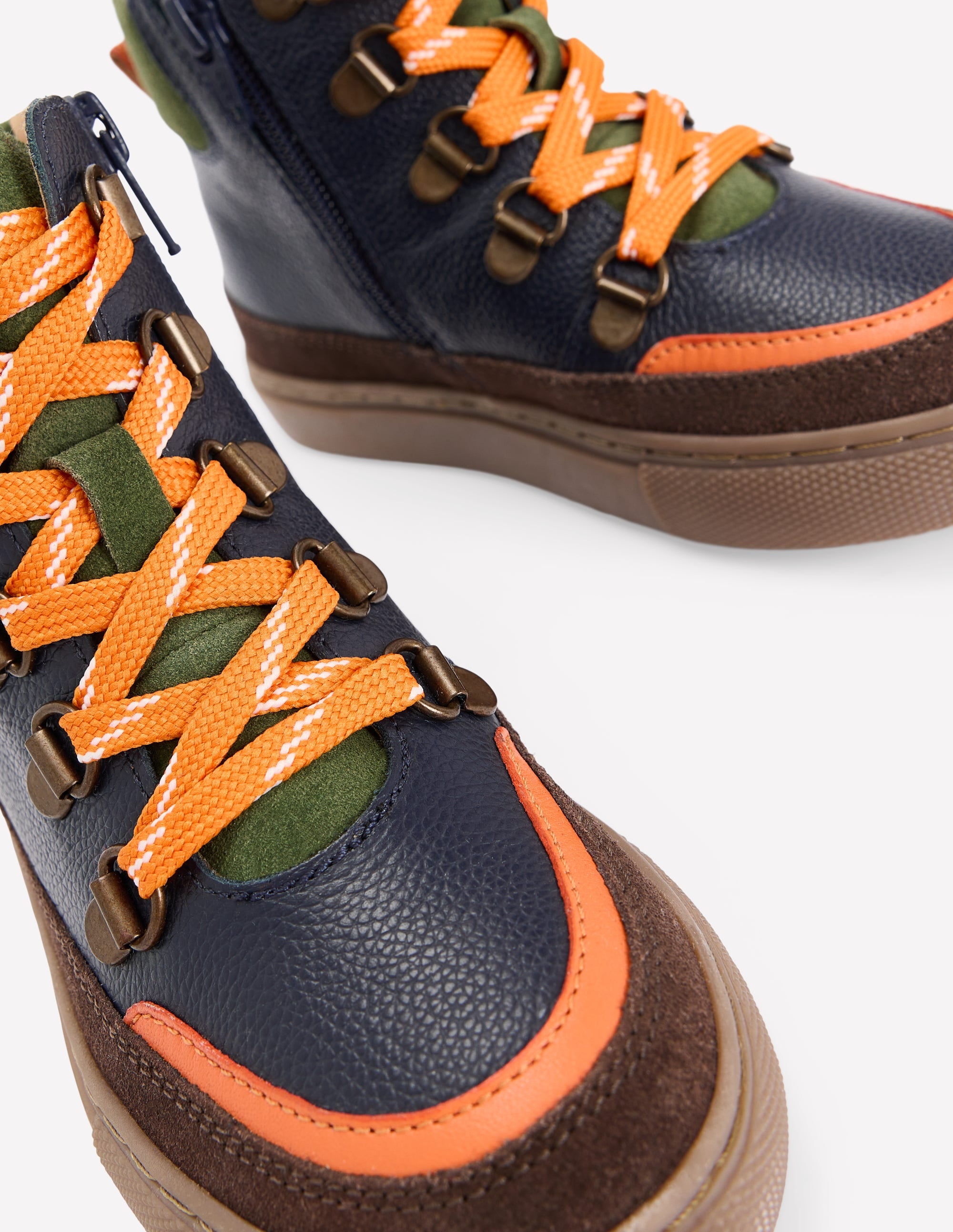 Lace Up Boots-College Navy - Image 3
