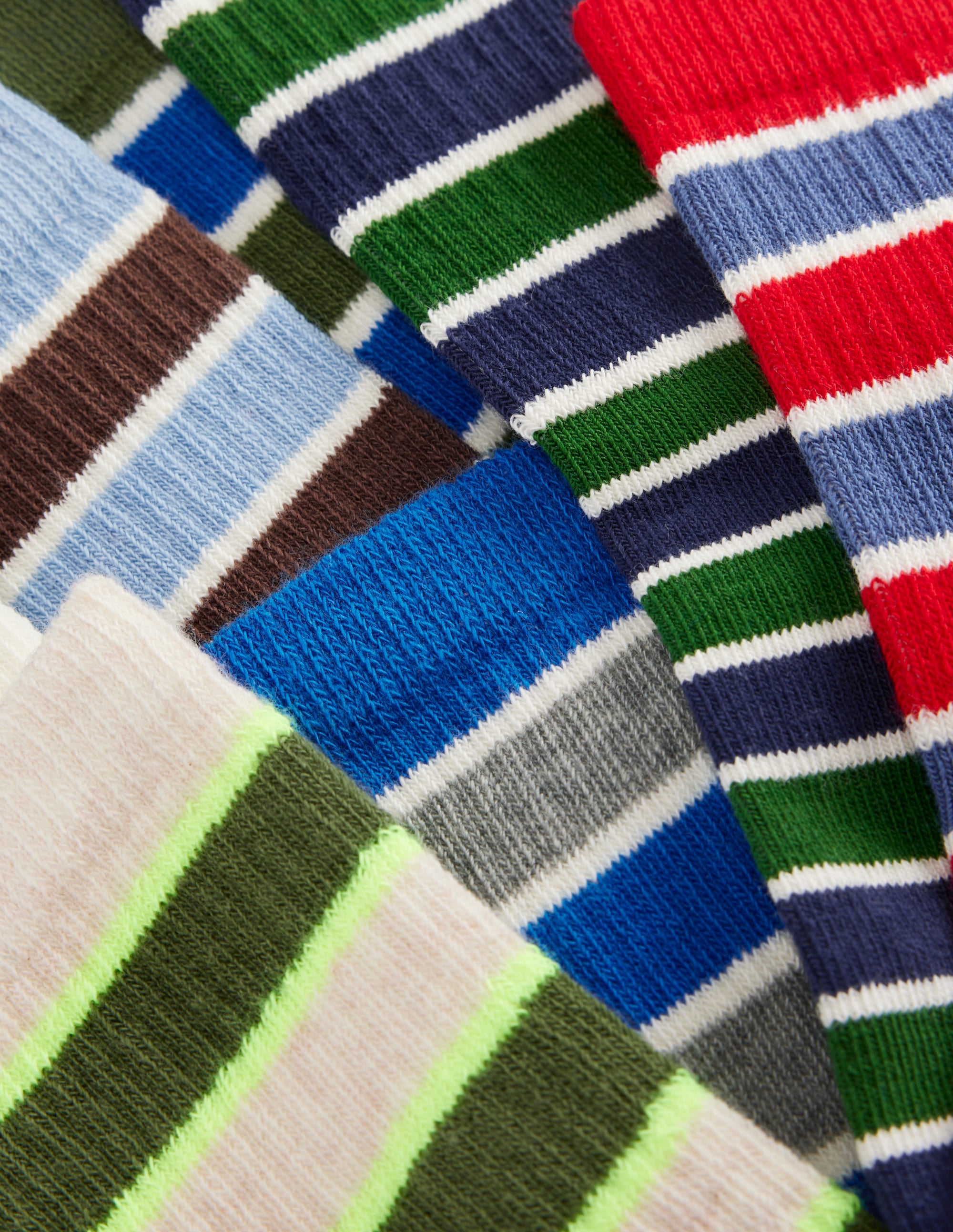 7 Pack Ribbed Socks-Multi Stripes - Image 2