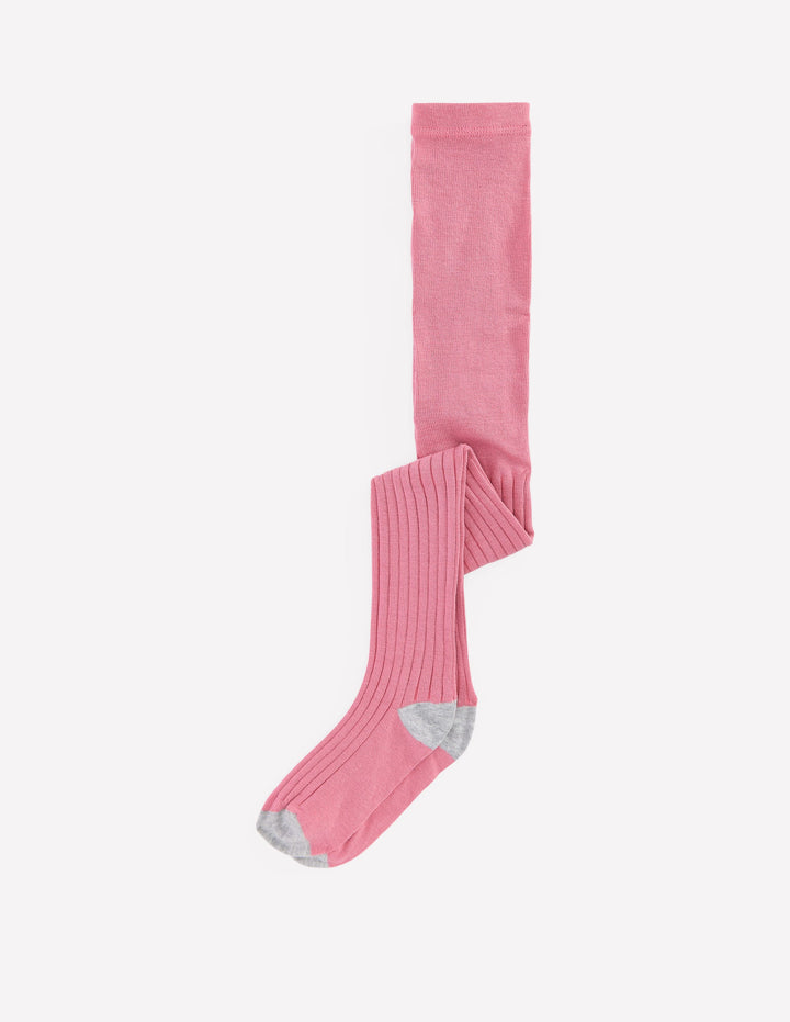 Collant côtelé-Brume rose