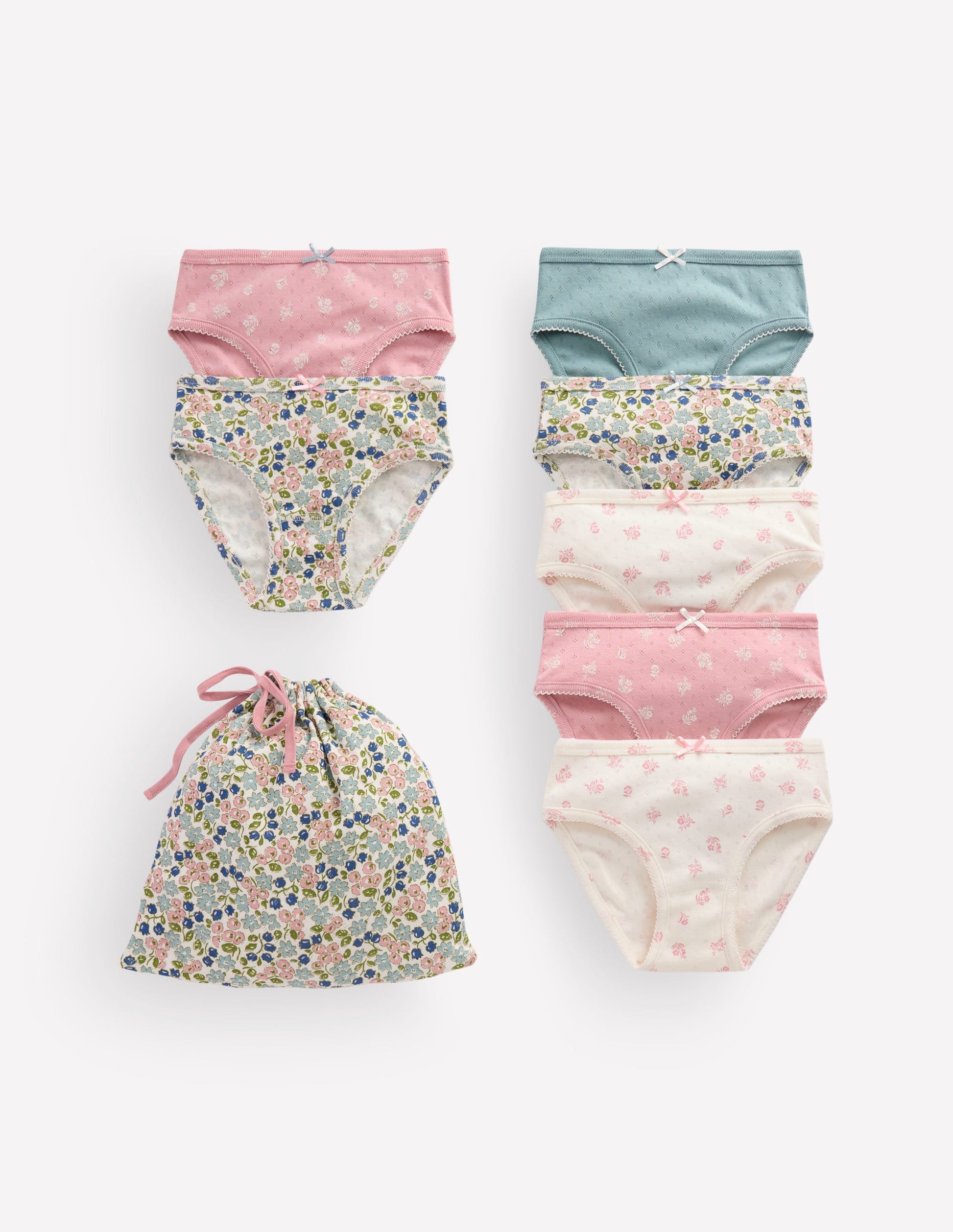 Pointelle-Unterhosen im 7er-Pack-Patchwork Kleines Blumenmuster-1
