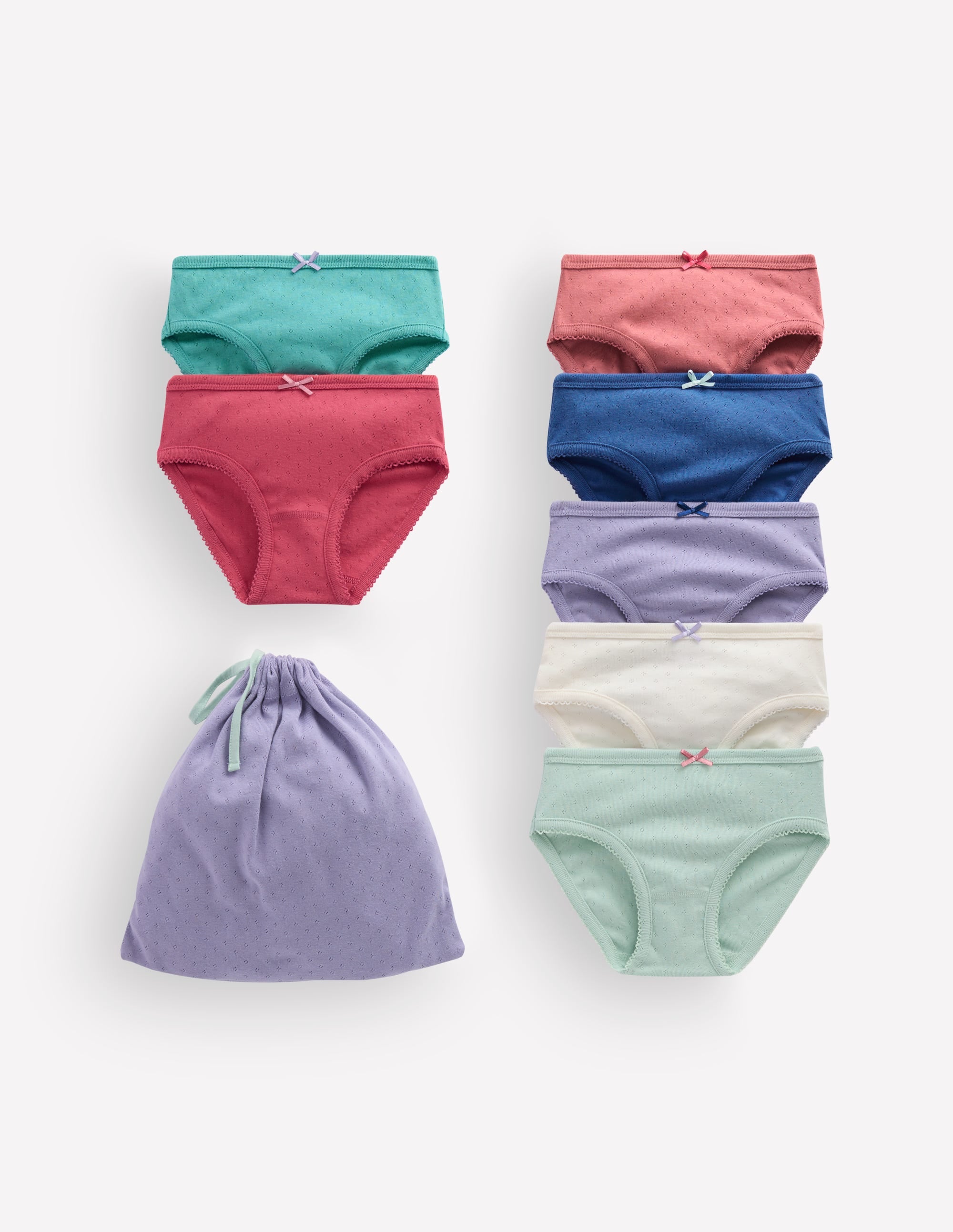 Pointelle-Unterhosen im 7er-Pack-Rosa Blumenmuster - Image 1