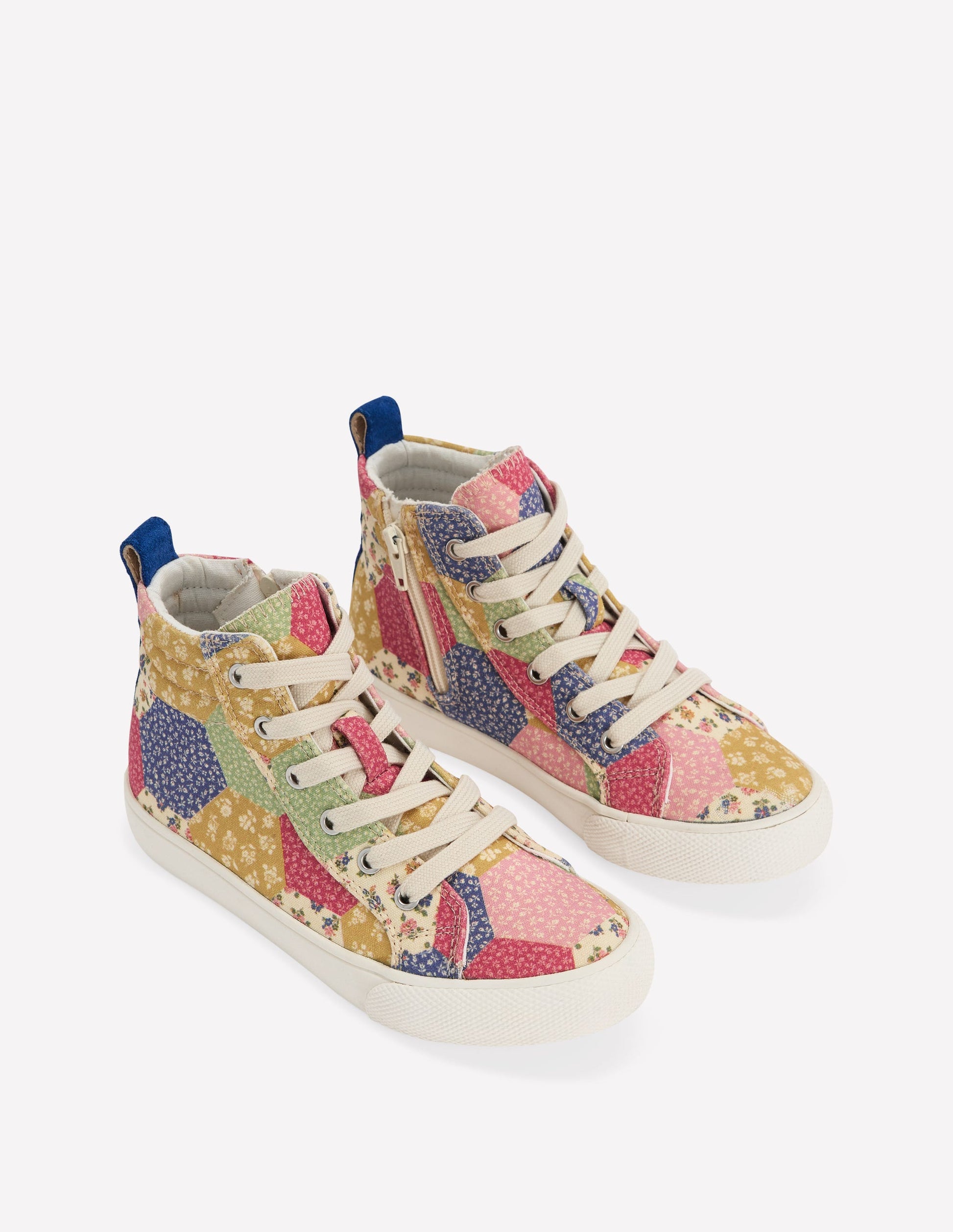 Hohe Sneaker (Mädchen)-Patchwork-Blumen-2