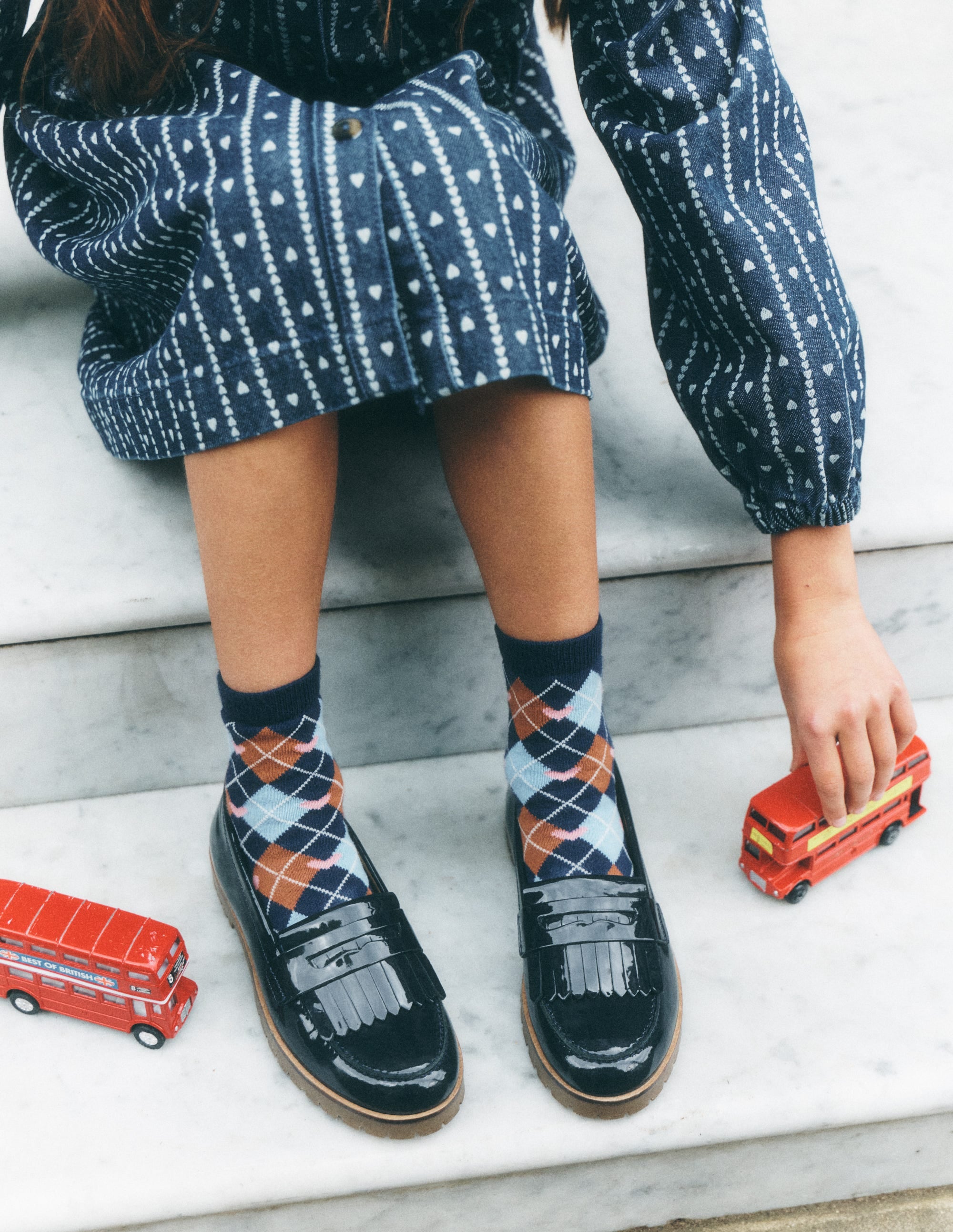 Loafer mit breiter Sohle-Schuluniform-Marineblau - Image 1