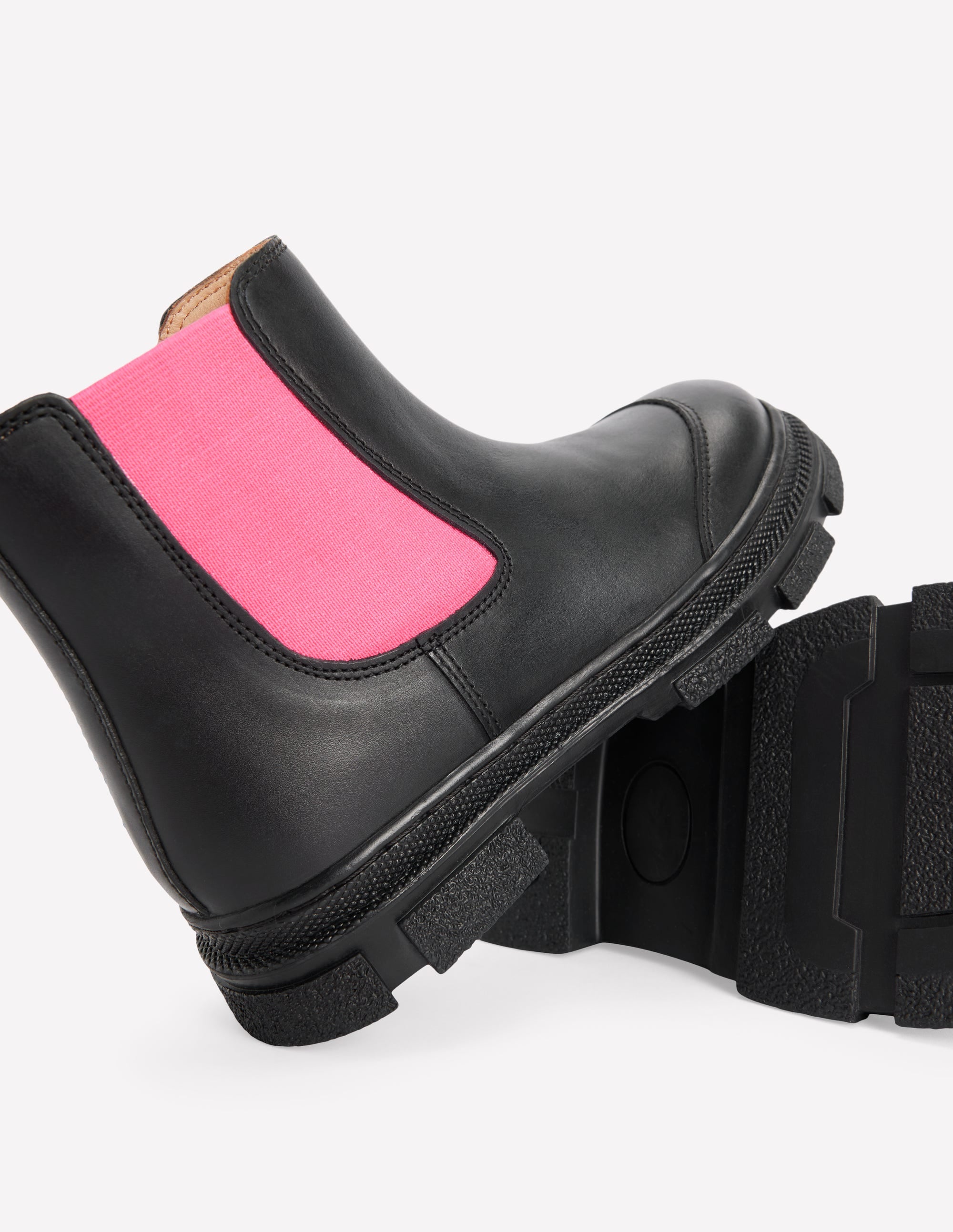 Chelsea-Stiefel mit breiter Sohle-Schwarz und Festivalrosa - Image 3