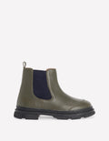 Chelsea-Stiefel mit breiter Sohle-Khaki