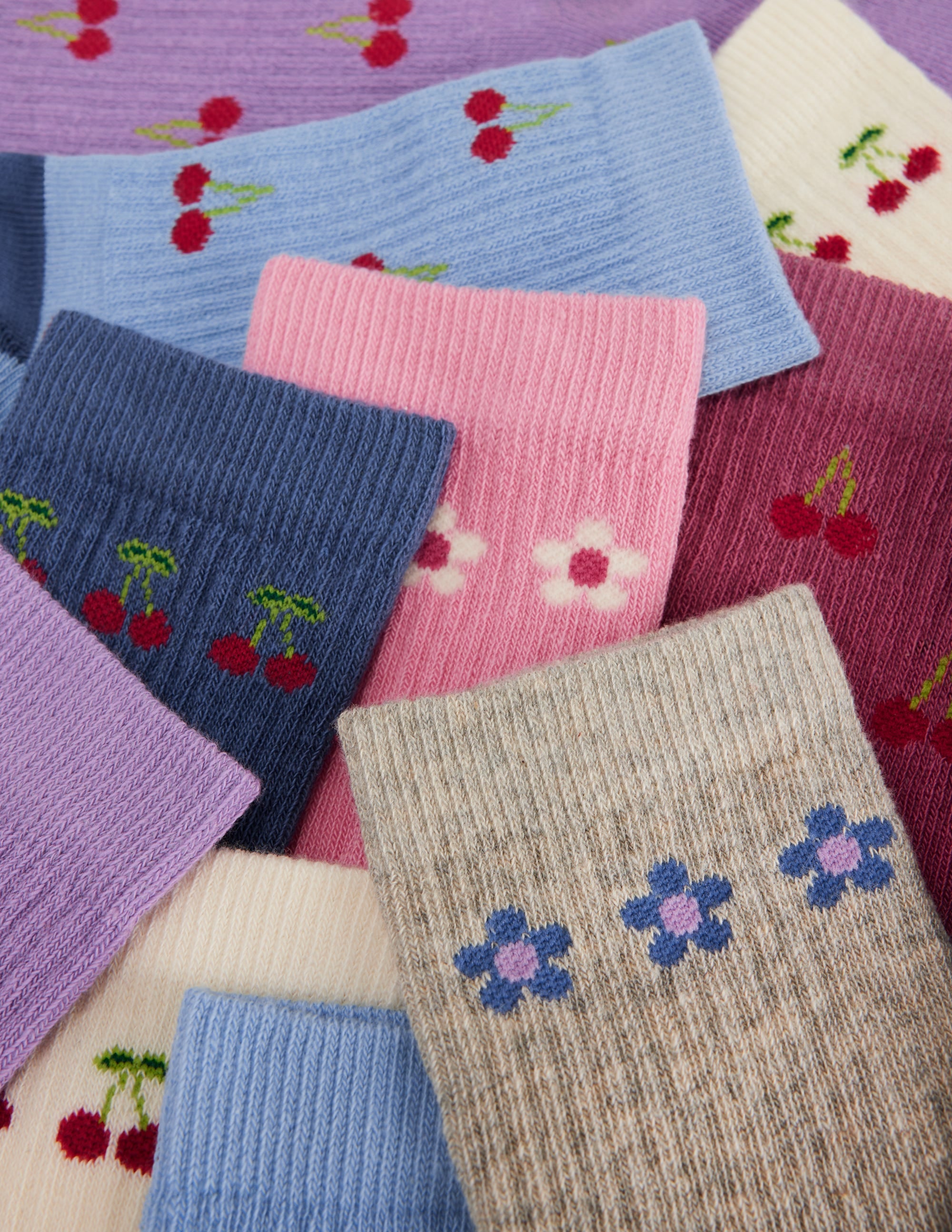 Rippstrick-Socken im 7er-Pack (Mädchen)-Originelle Kirschen - Image 2