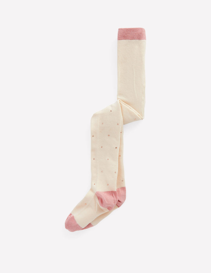 Strumpfhose mit Glitzerdesign-Naturweiß