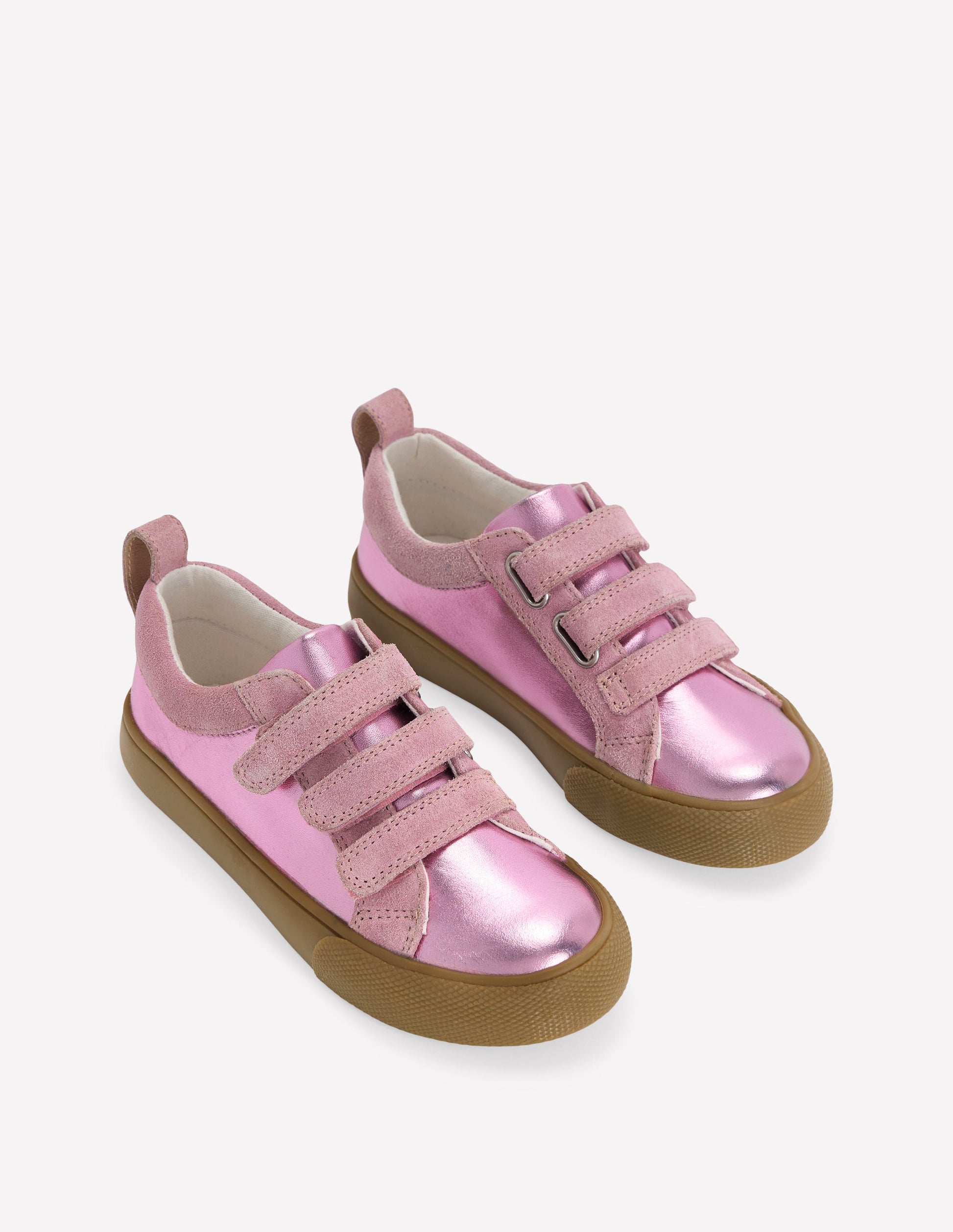 Velcro Low Tops-Pink Metallic-2