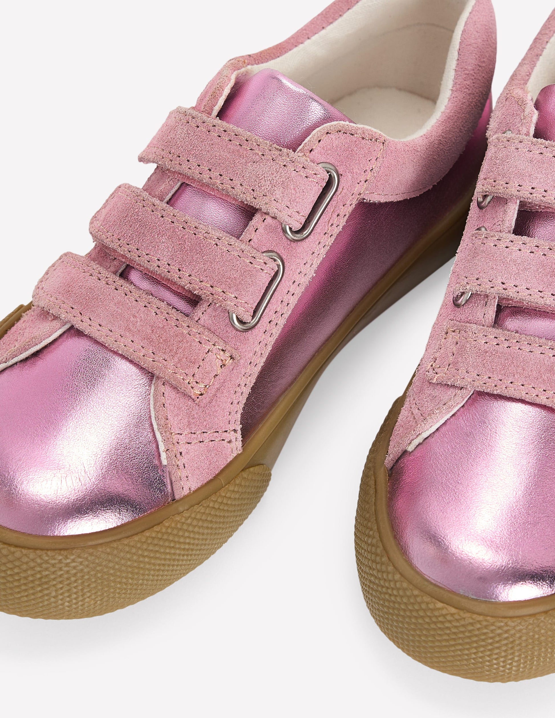 Velcro Low Tops-Pink Metallic-3