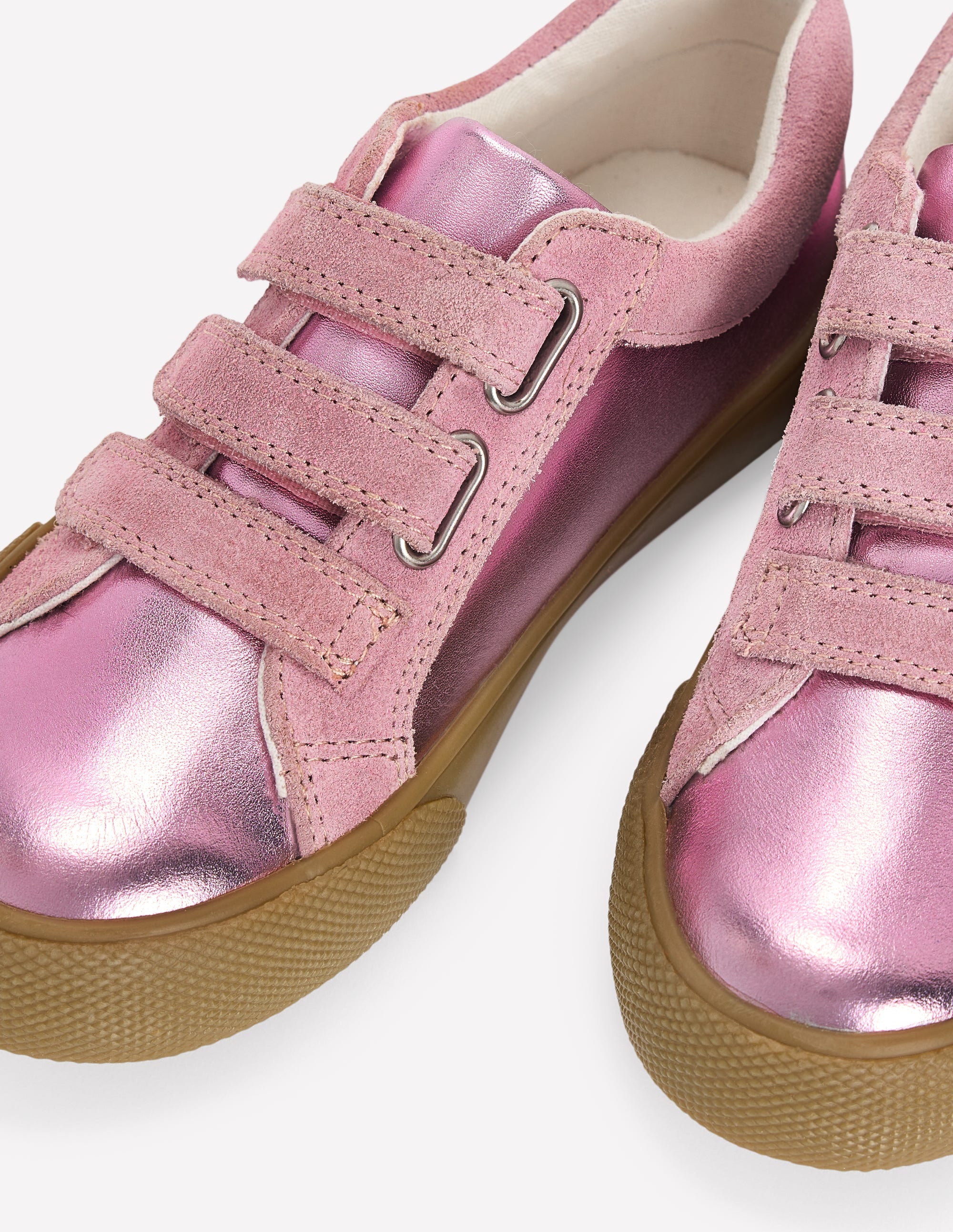 Velcro Low Tops-Pink Metallic - Image 3