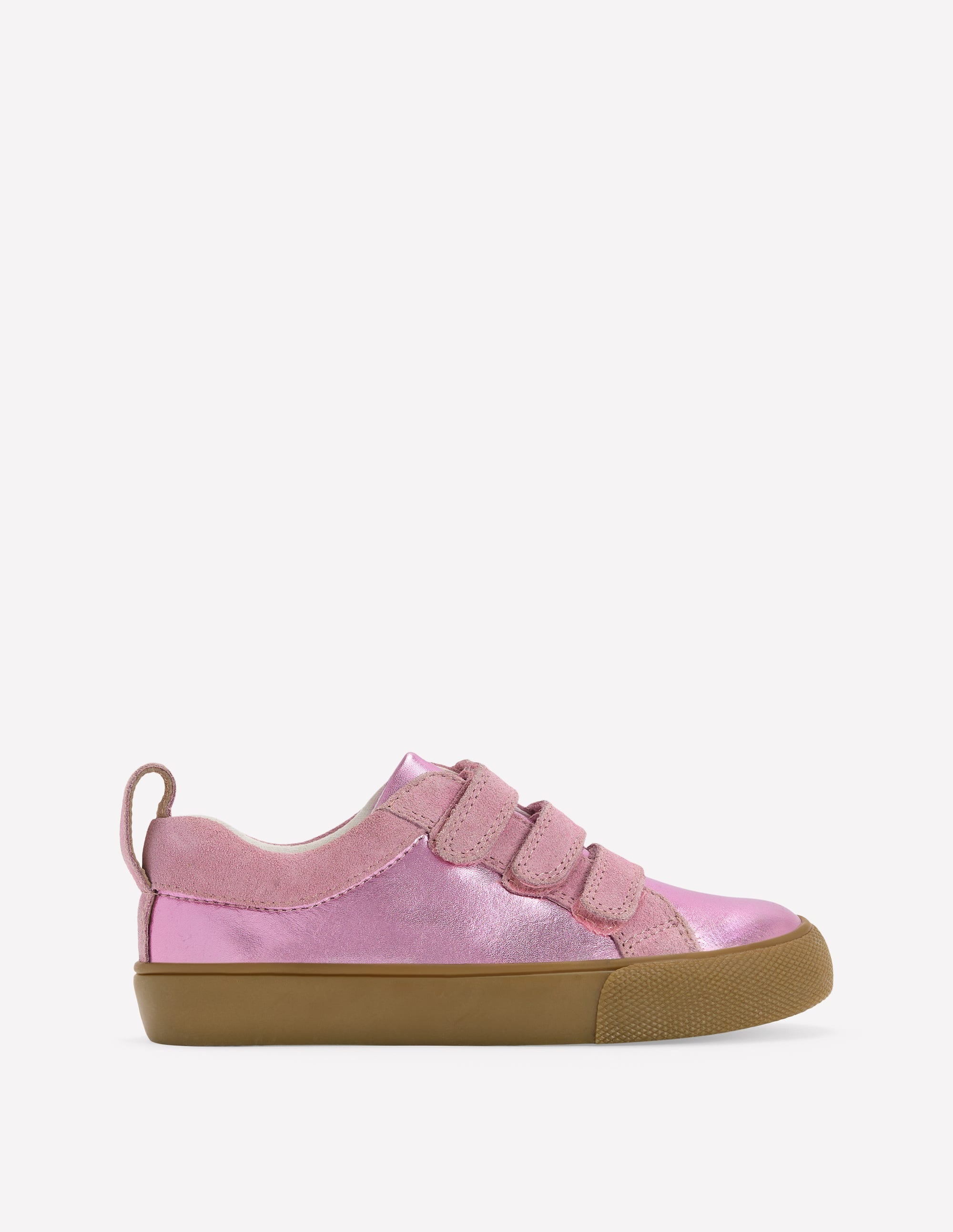 Velcro Low Tops-Pink Metallic - Image 1