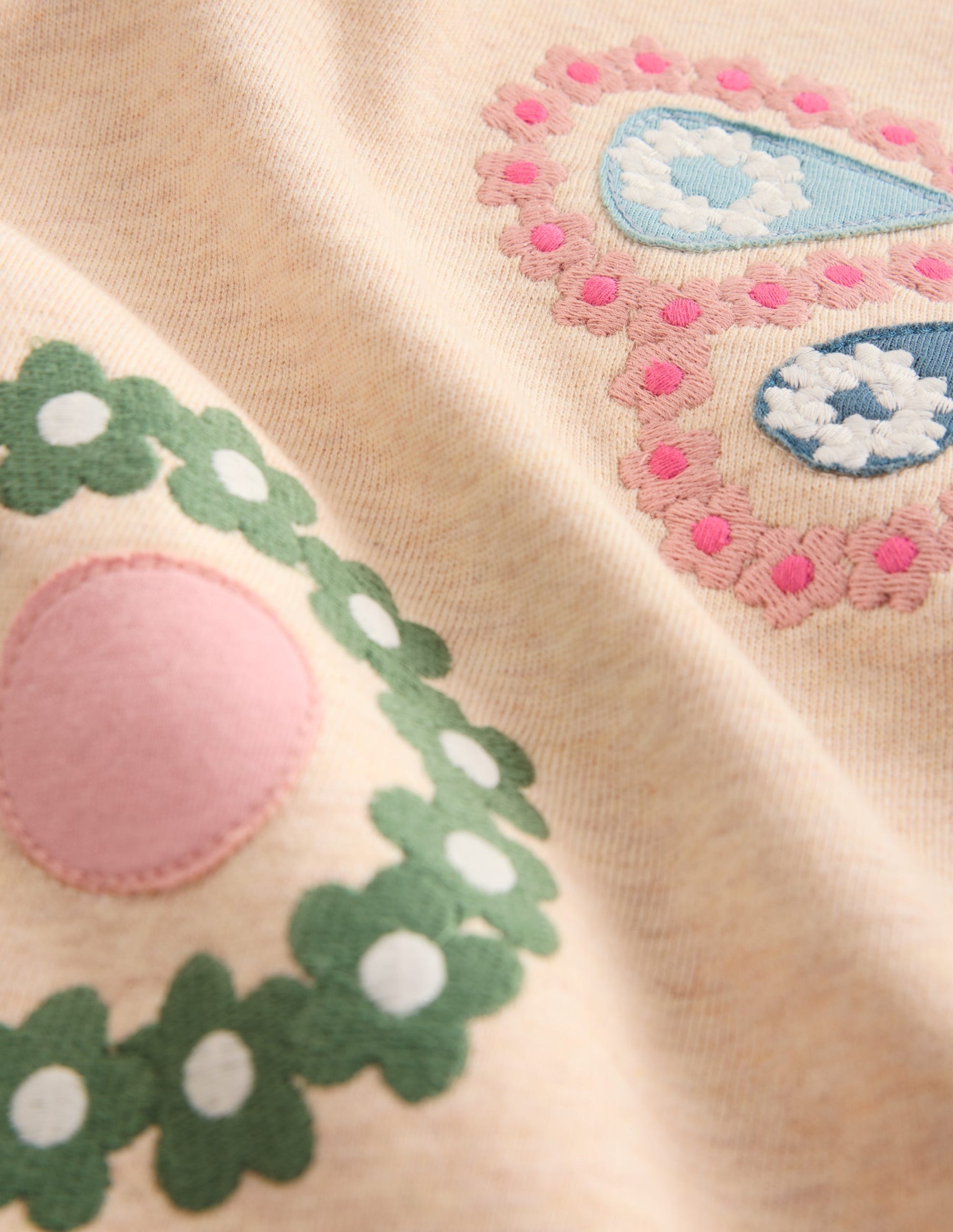 Robe-sweat Ida à appliqué-Papillons avoine-4