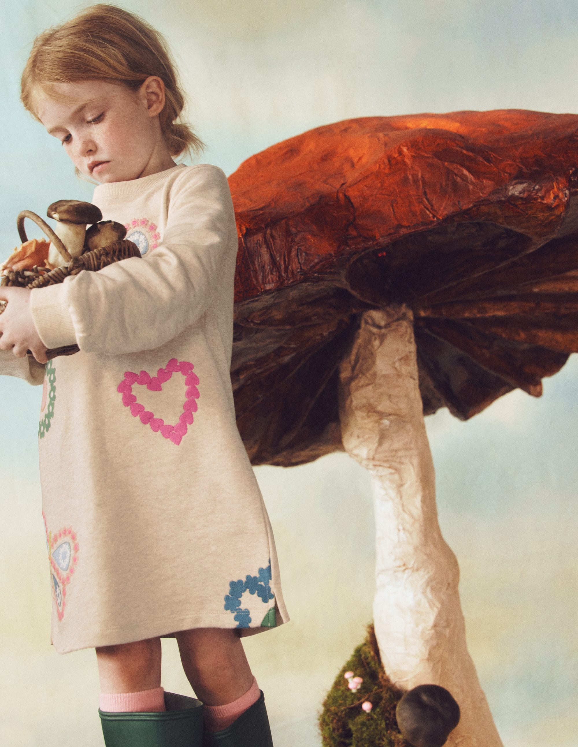 Robe-sweat Ida à appliqué-Papillons avoine - Image 1