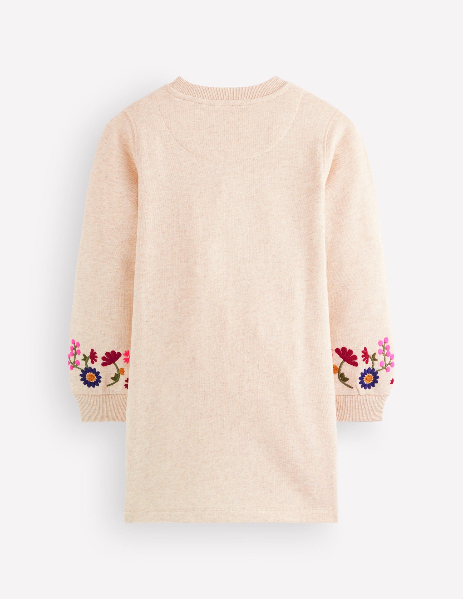 Ida Sweatshirtkleid mit Applikation-Haferbeige Blumenmuster Stickerei-2