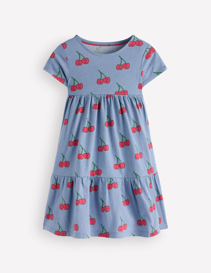 Ariel Jerseykleid zum Herumwirbeln-Blau Kirschen