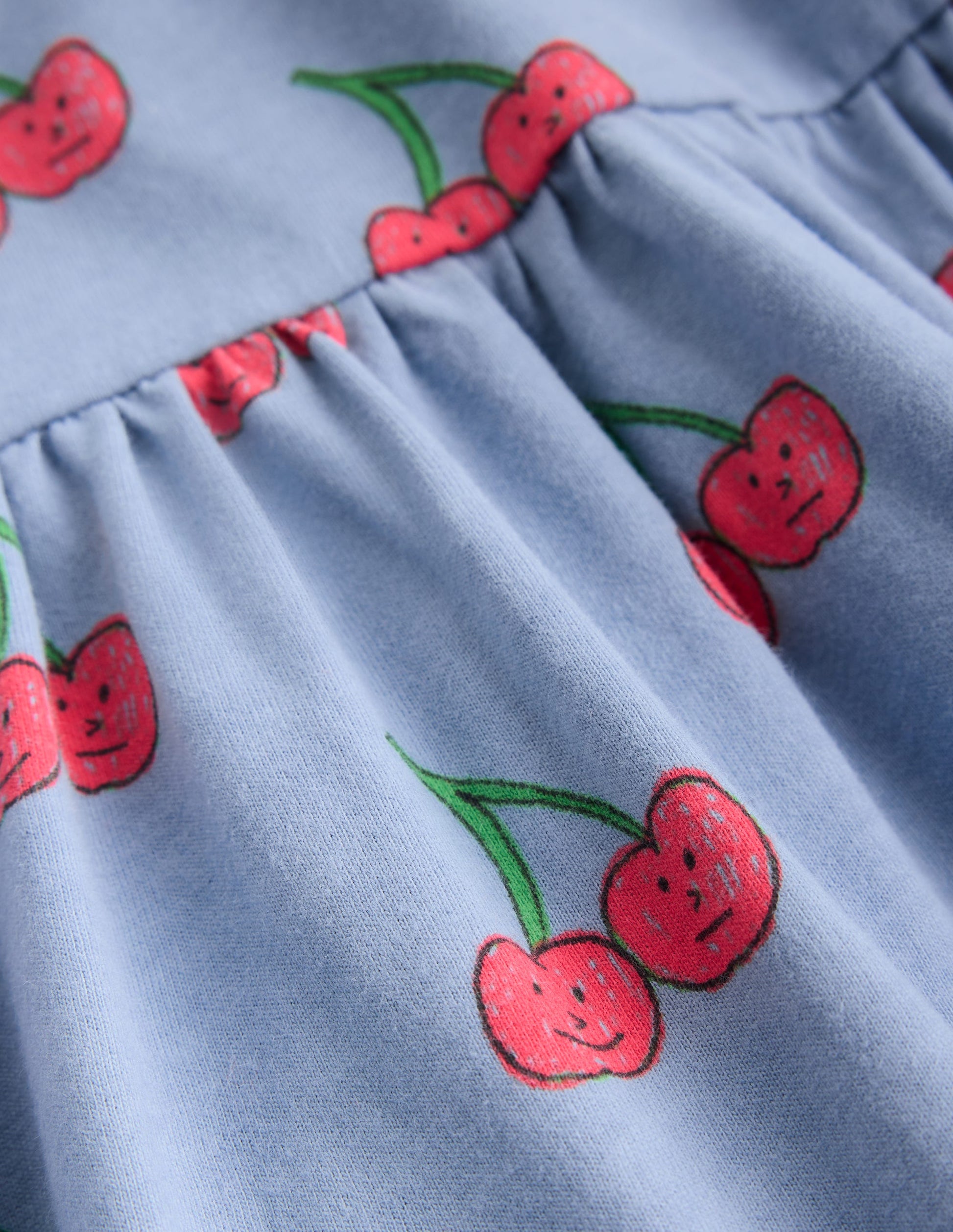 Ariel Jerseykleid zum Herumwirbeln-Blau Kirschen-3