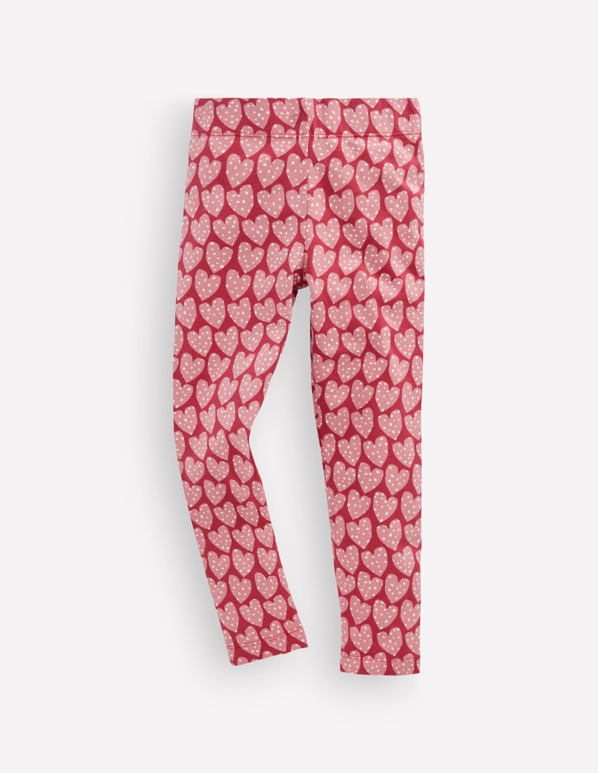 Lustige Leggings-Erdiges Rot Gepunktete Herzen-1