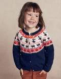 Edie Fair-Isle-Strickjacke-Schuluniform-Marineblau Halloween