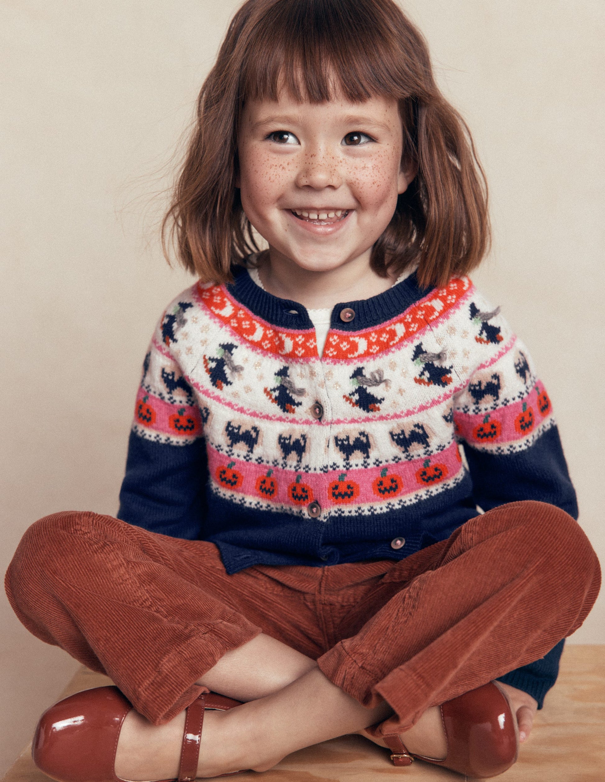 Edie Fair-Isle-Strickjacke-Schuluniform-Marineblau Halloween-3