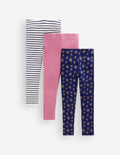 3er-Pack Leggings-Blumensträuße